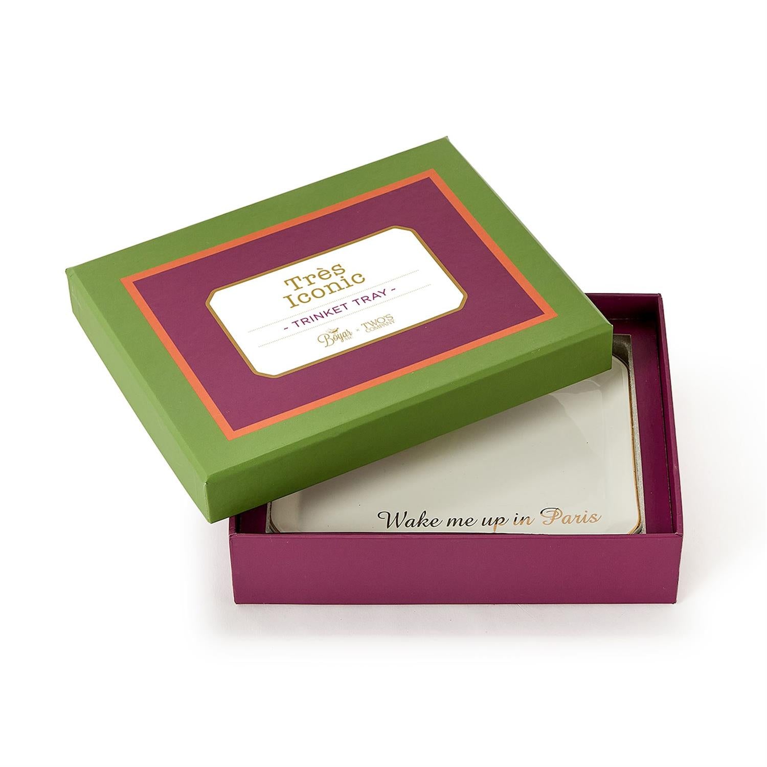 Macaron Icon Trinket Tray with Saying in Gift Box