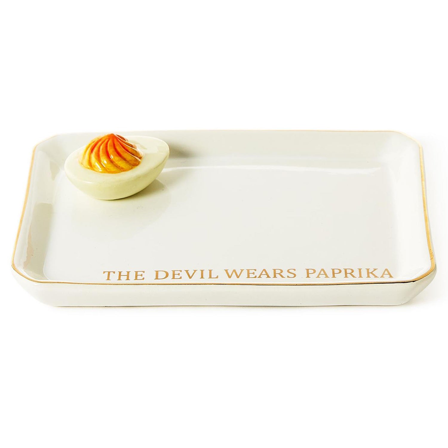 Deviled Egg Icon Trinket Tray with Saying in Gift Box