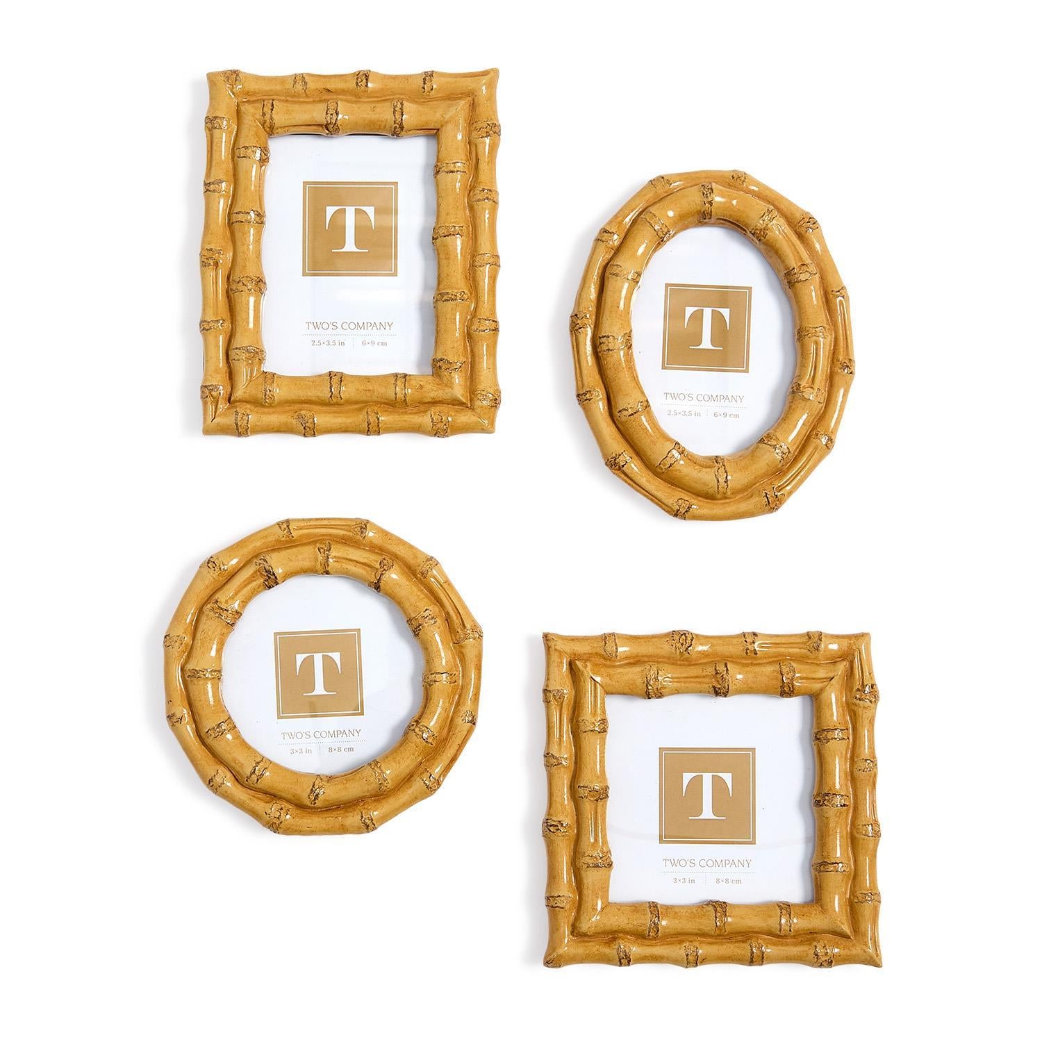 Blonde Faux Bamboo Photo Frame Set of 4