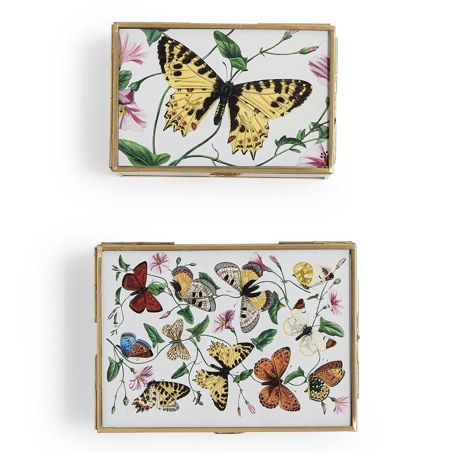 Glass and Brass Photo Box Set of 2