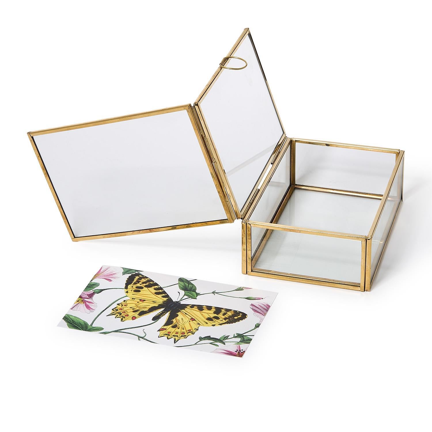 Glass and Brass Photo Box Set of 2