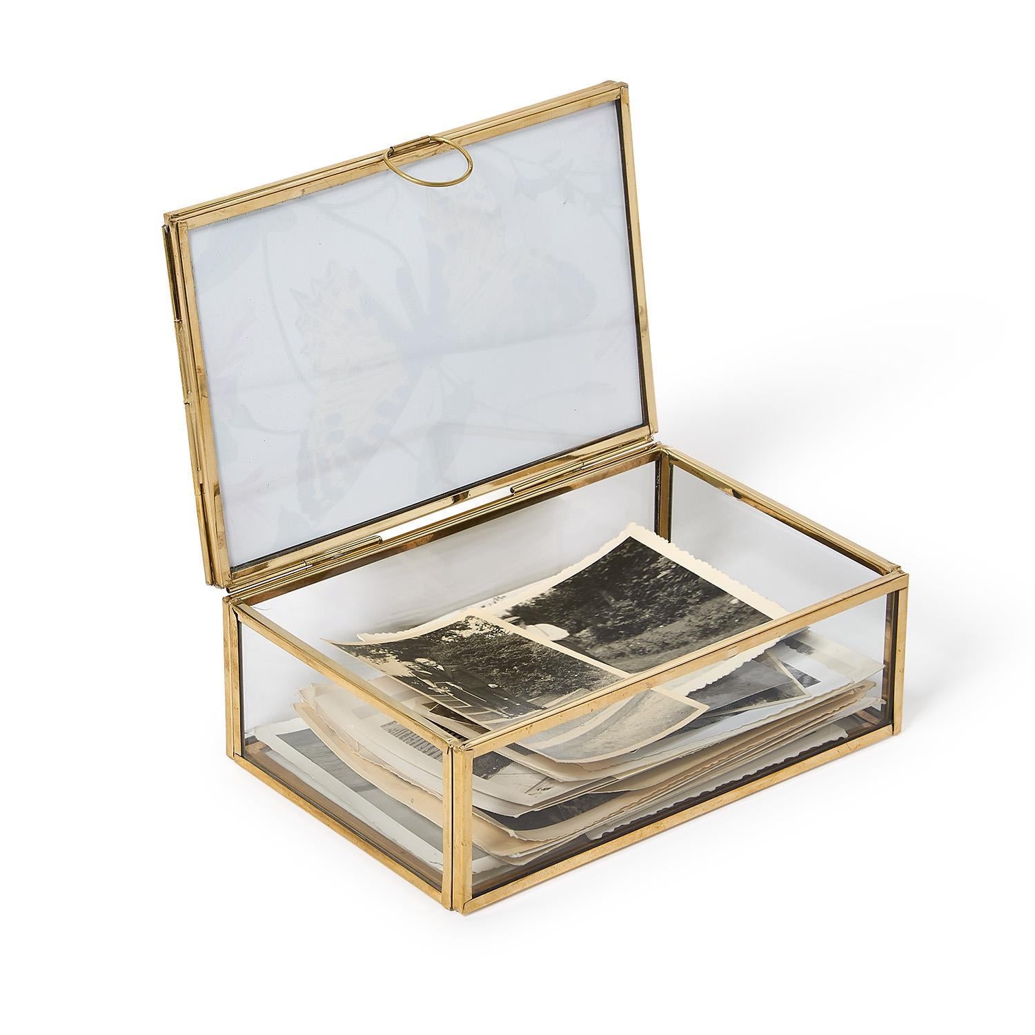Glass and Brass Photo Box Set of 2