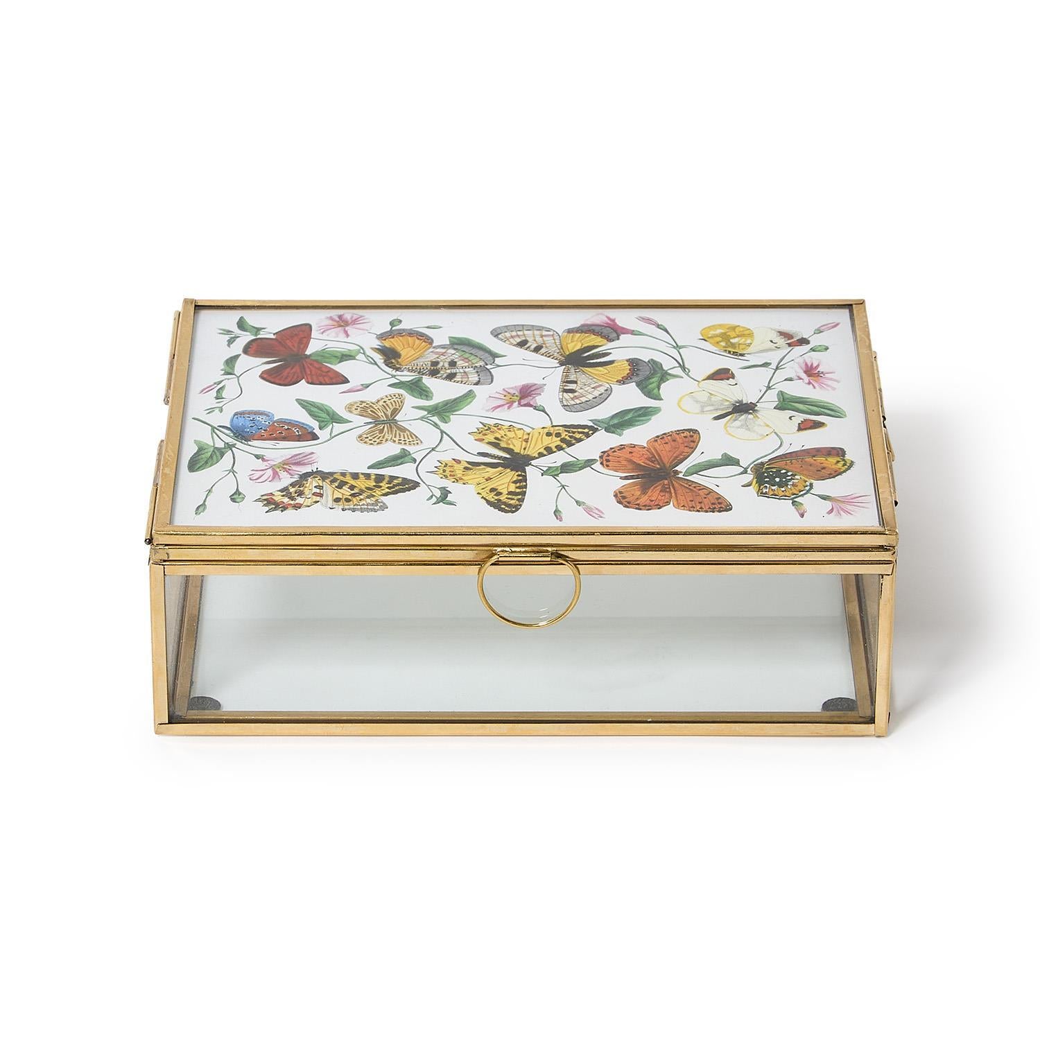 Glass and Brass Photo Box Set of 2