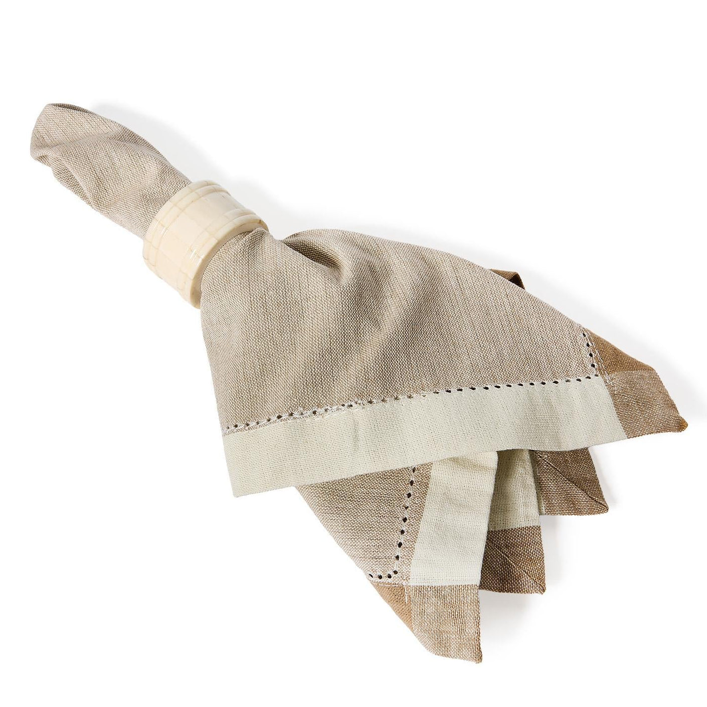 Carved Ivory Bone Napkin Ring Set of 4