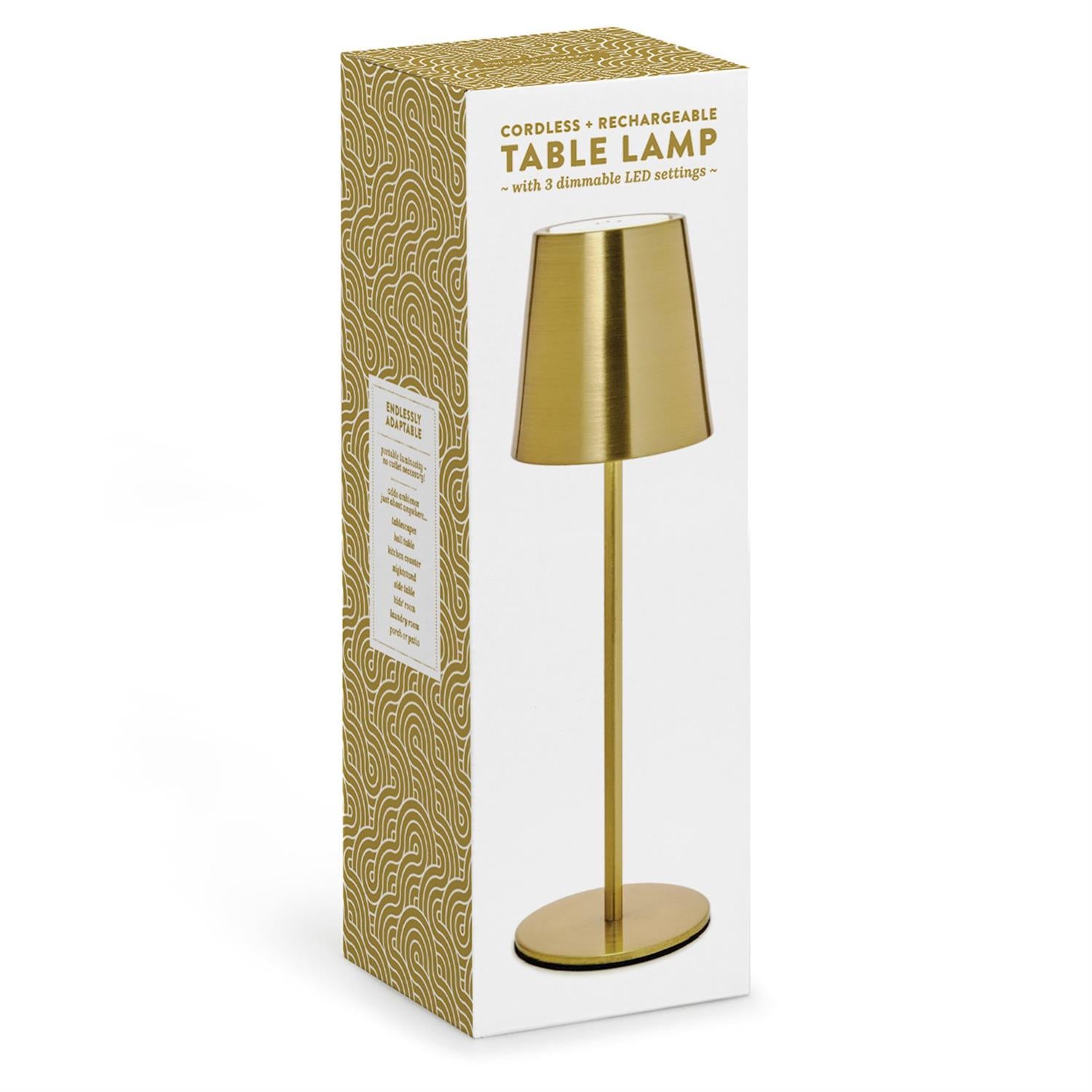 LED Cordless Gold Metallic Mini Table Lamp in Gift Box