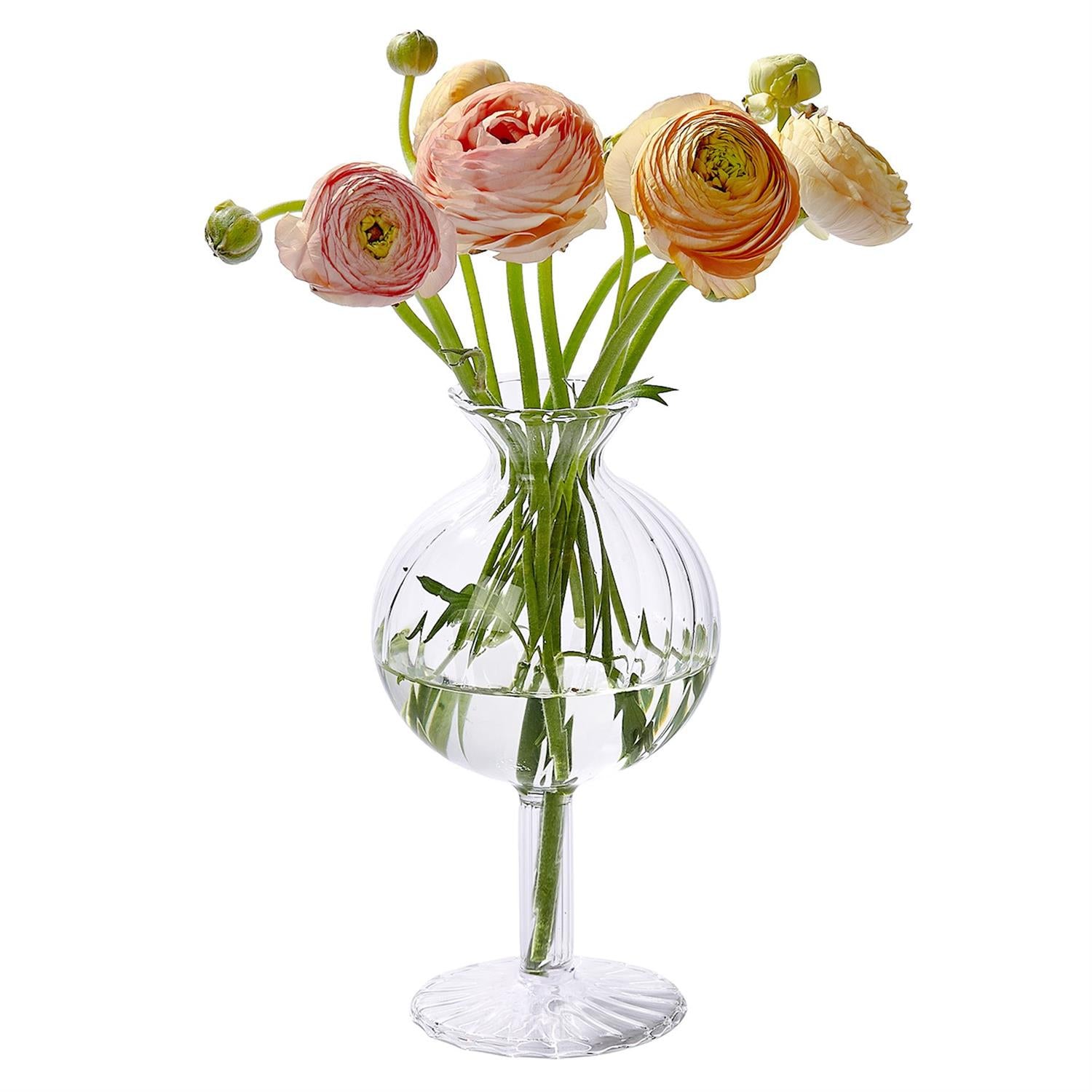 Verre Fluted Swirl Globe Vase