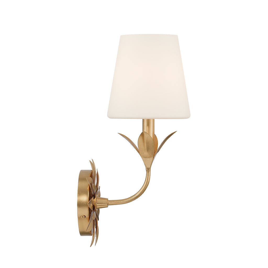 Crystorama Broche 1 Light Antique Gold Sconce