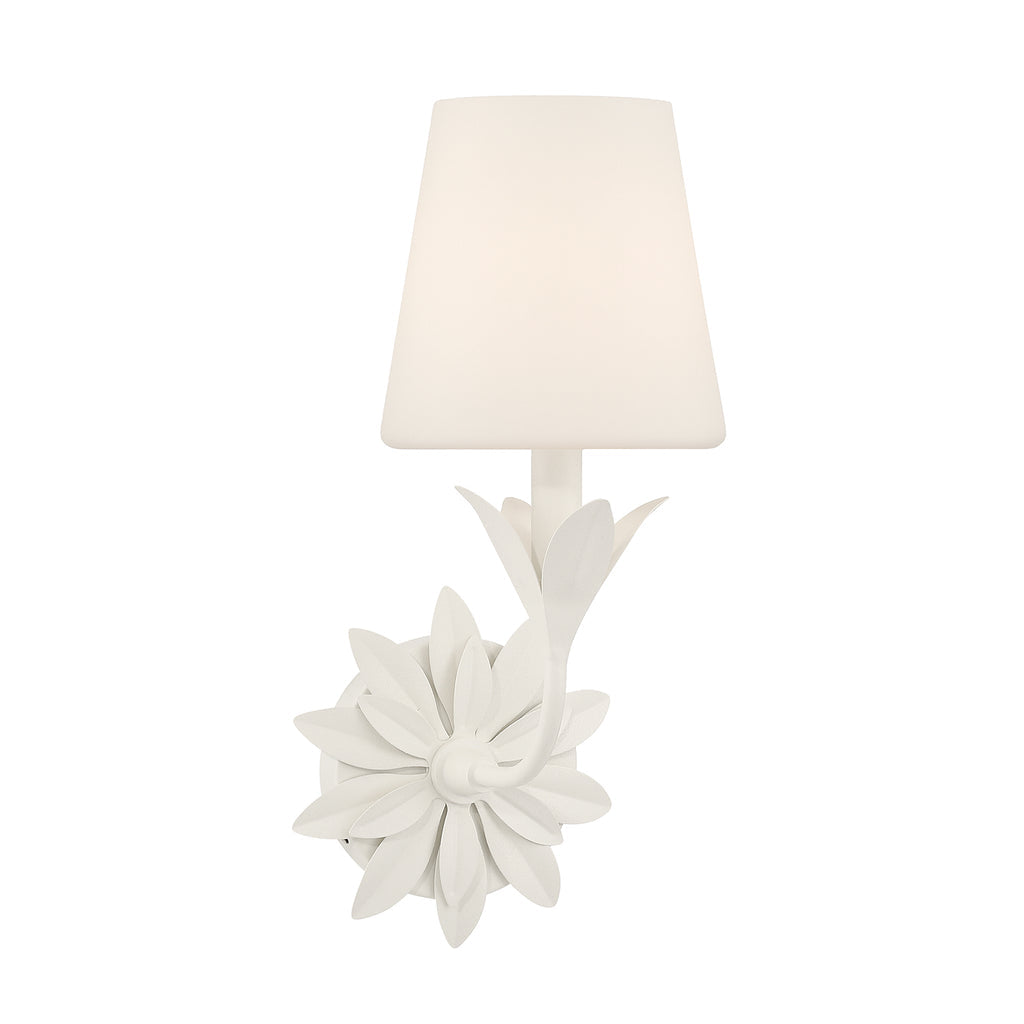 Crystorama Broche 1 Light Matte White Sconce