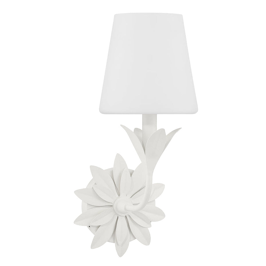 Crystorama Broche 1 Light Matte White Sconce