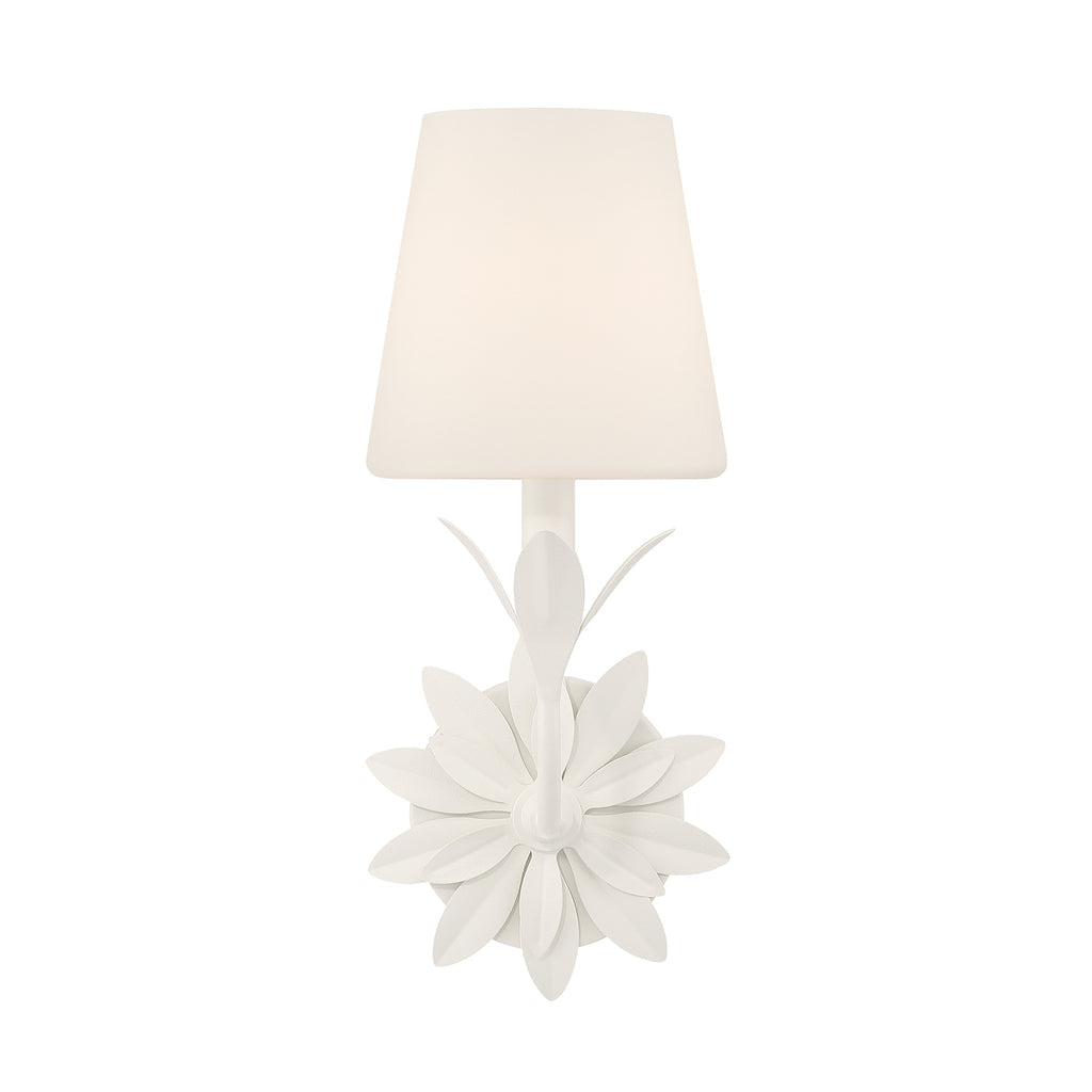 Crystorama Broche 1 Light Matte White Sconce