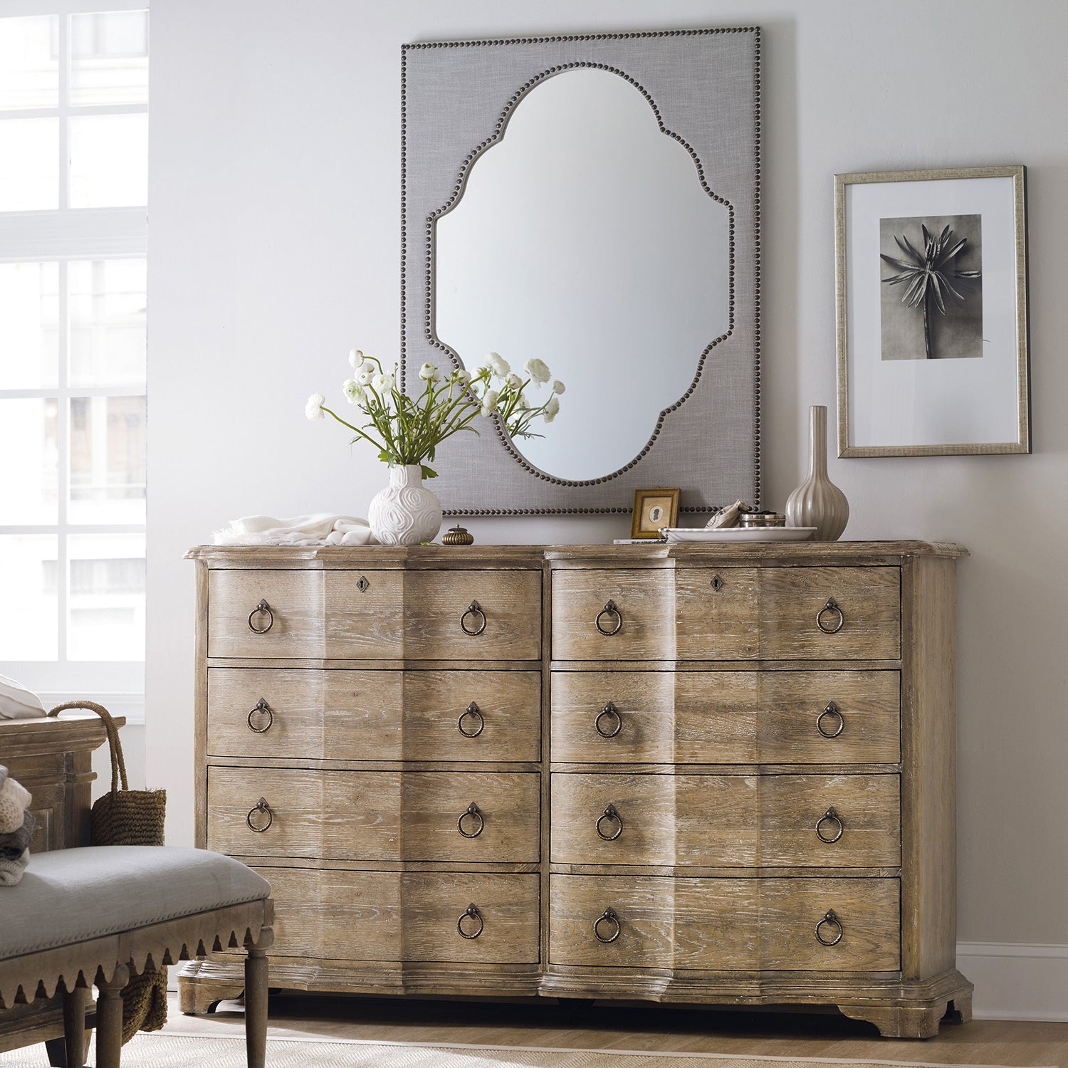 Hooker Furniture Boheme Nourmand Linen Wrapped Mirror