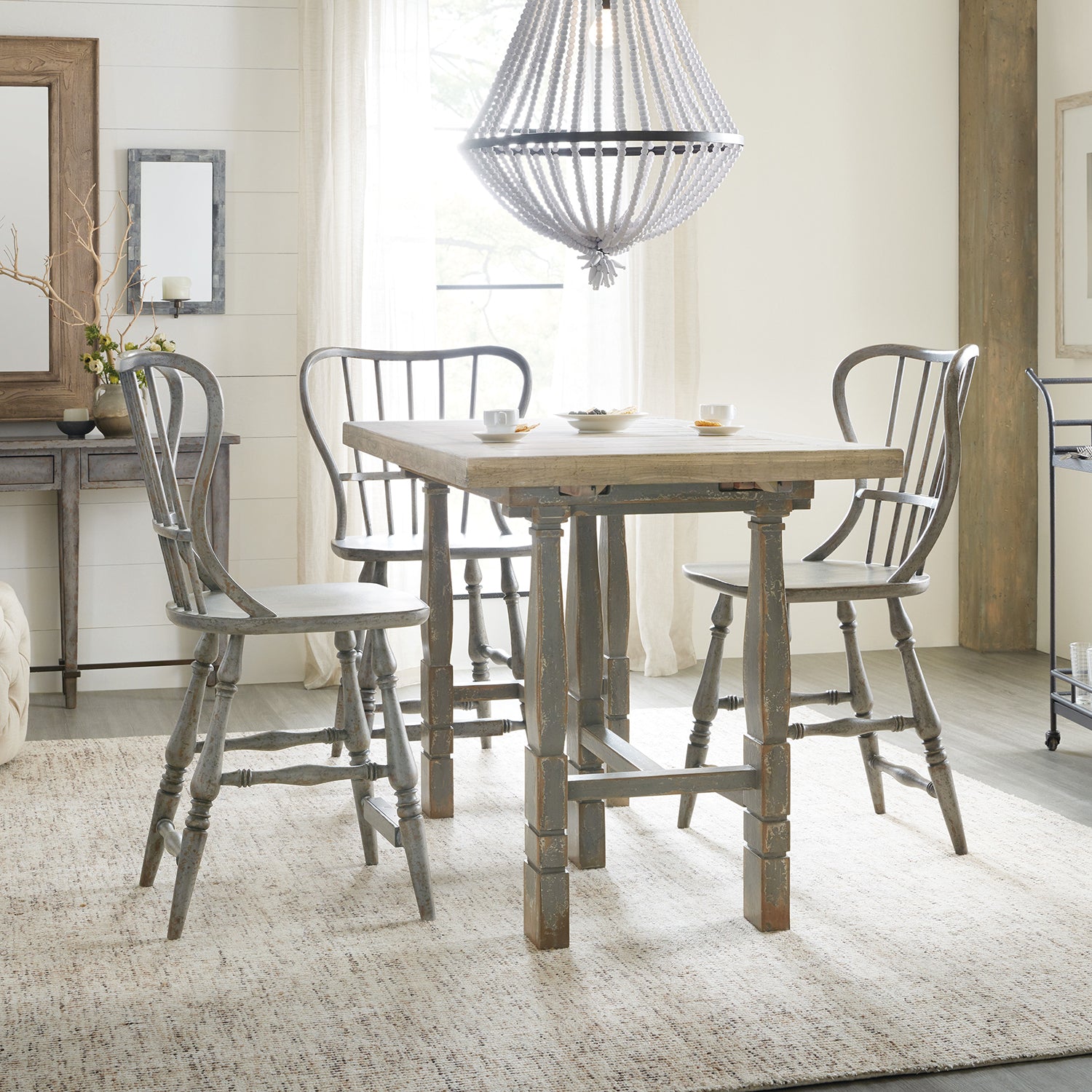 Hooker Furniture Ciao Bella Spindle Back Counter Stool-White Set of 2