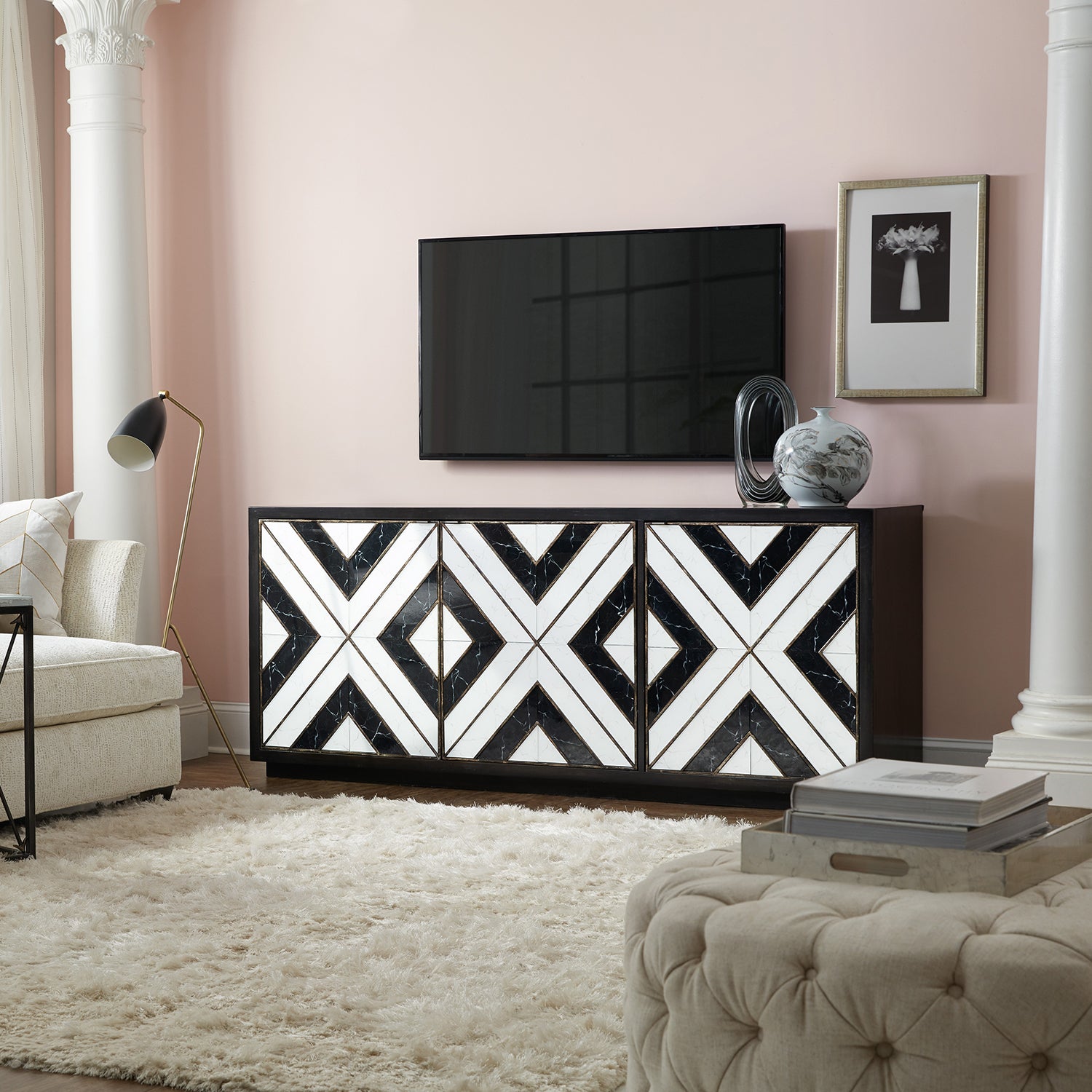 Hooker Furniture Sanctuary Noir Et Blanc Entertainment Console