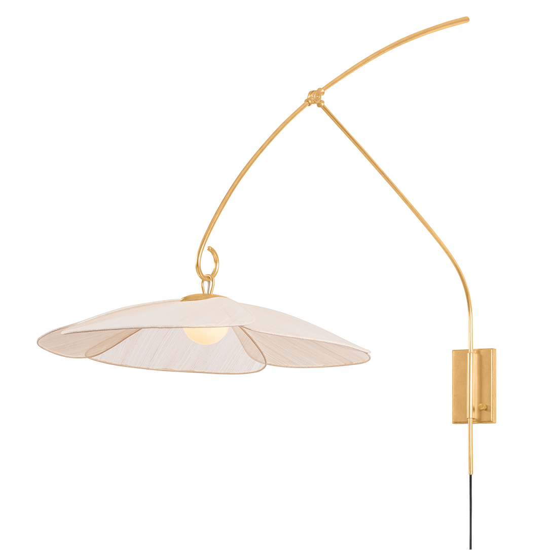 Corbett Lighting Asami Wall Sconce in Vintage Gold Leaf, primary product view