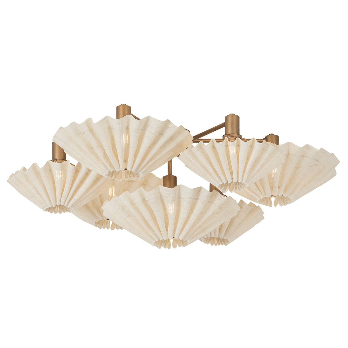 Corbett Lighting Tremblant Small Semi Flush Mount in Patina Gold Leaf, primary product view