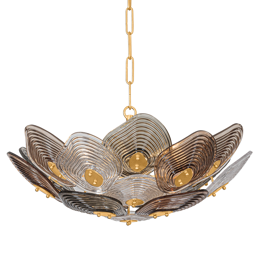 Corbett Lighting Rubellite Small Chandelier in Vintage Gold Leaf, primary product view