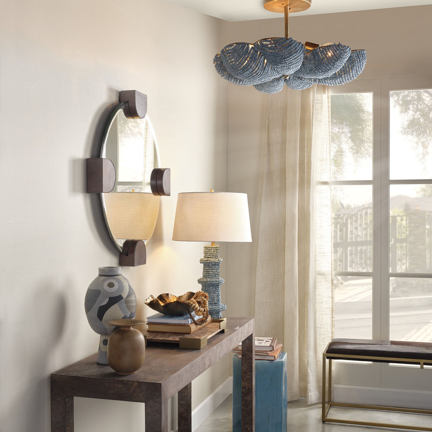 Jamie Young Anguilla Blue Semi-Flush Mount