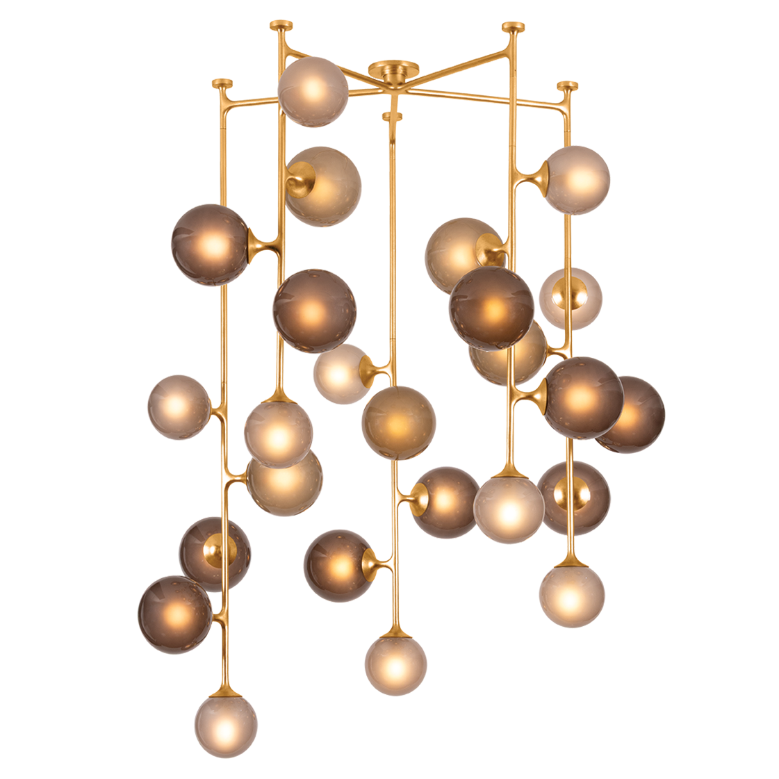 Corbett Lighting Sunstone Large Chandelier in Vintage Gold Leaf, primary product view