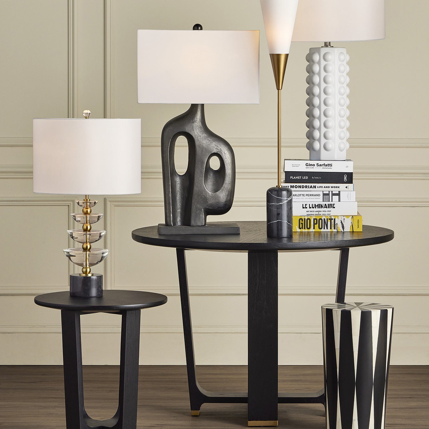 Currey & Co Martini Torchiere Table Lamp