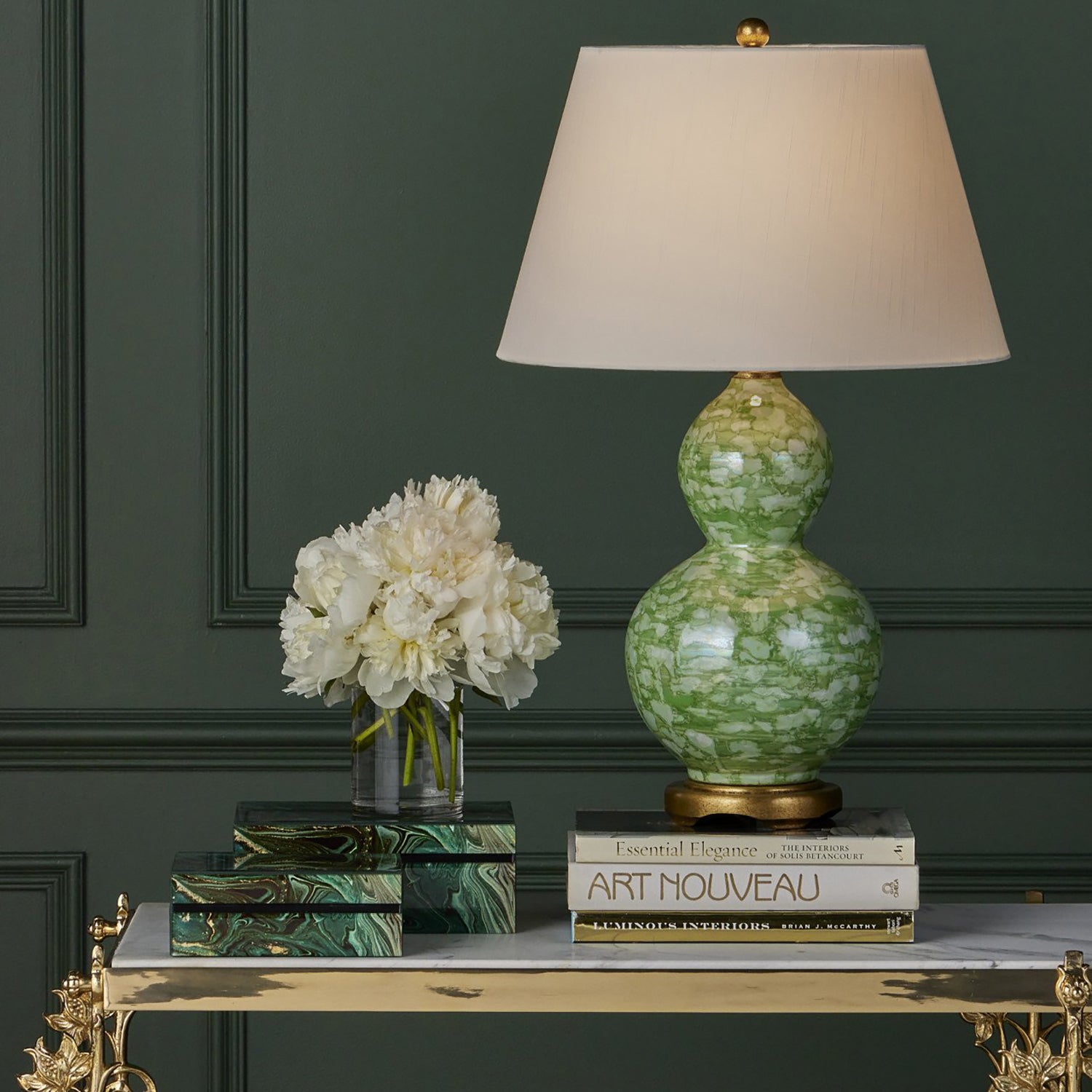 Currey & Co Eau de Nil Table Lamp