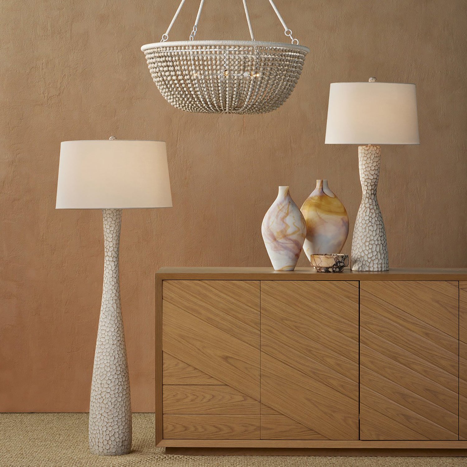 Currey & Co Edwell Whitewash Table Lamp