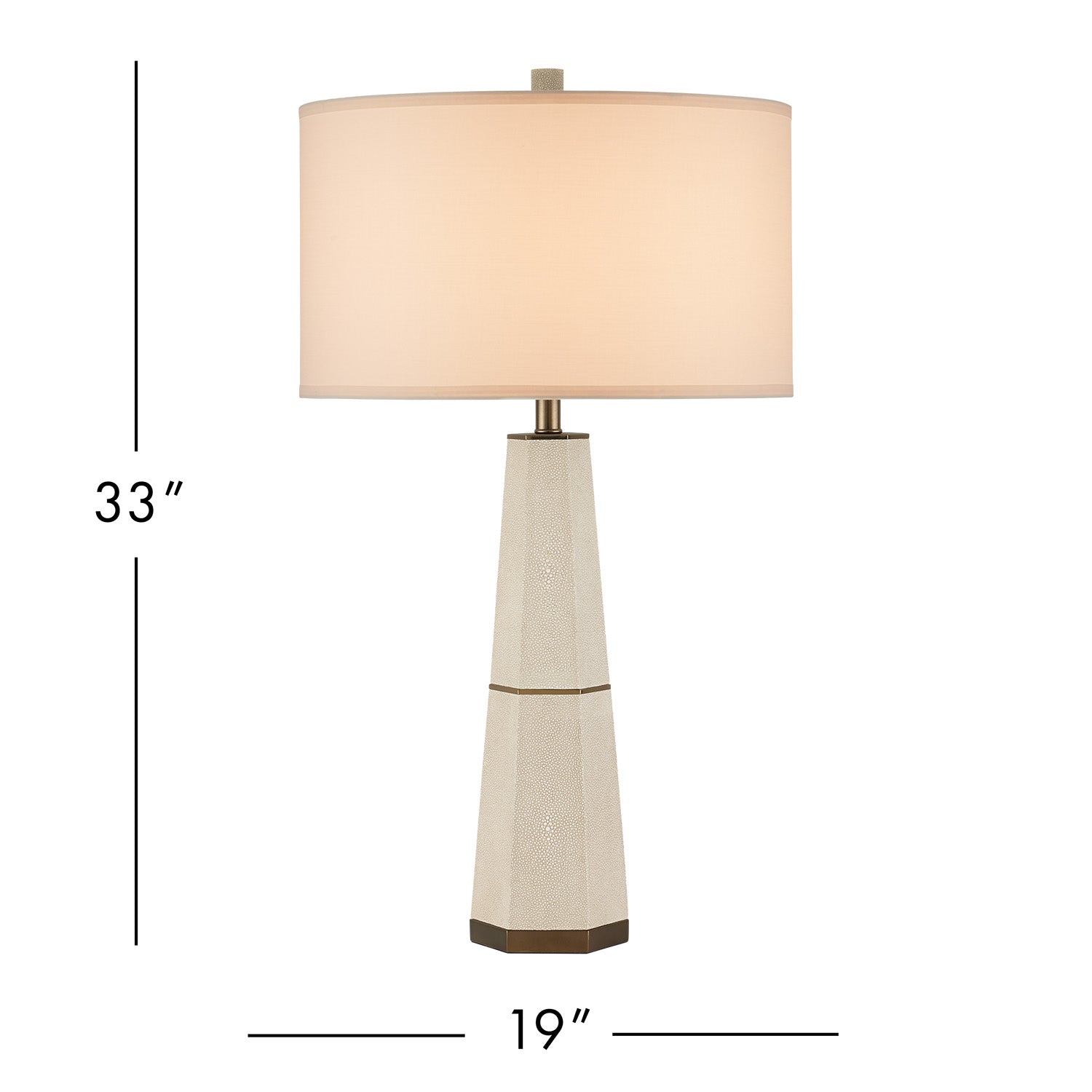 Currey & Co Galuchat Ivory Tapered Table Lamp