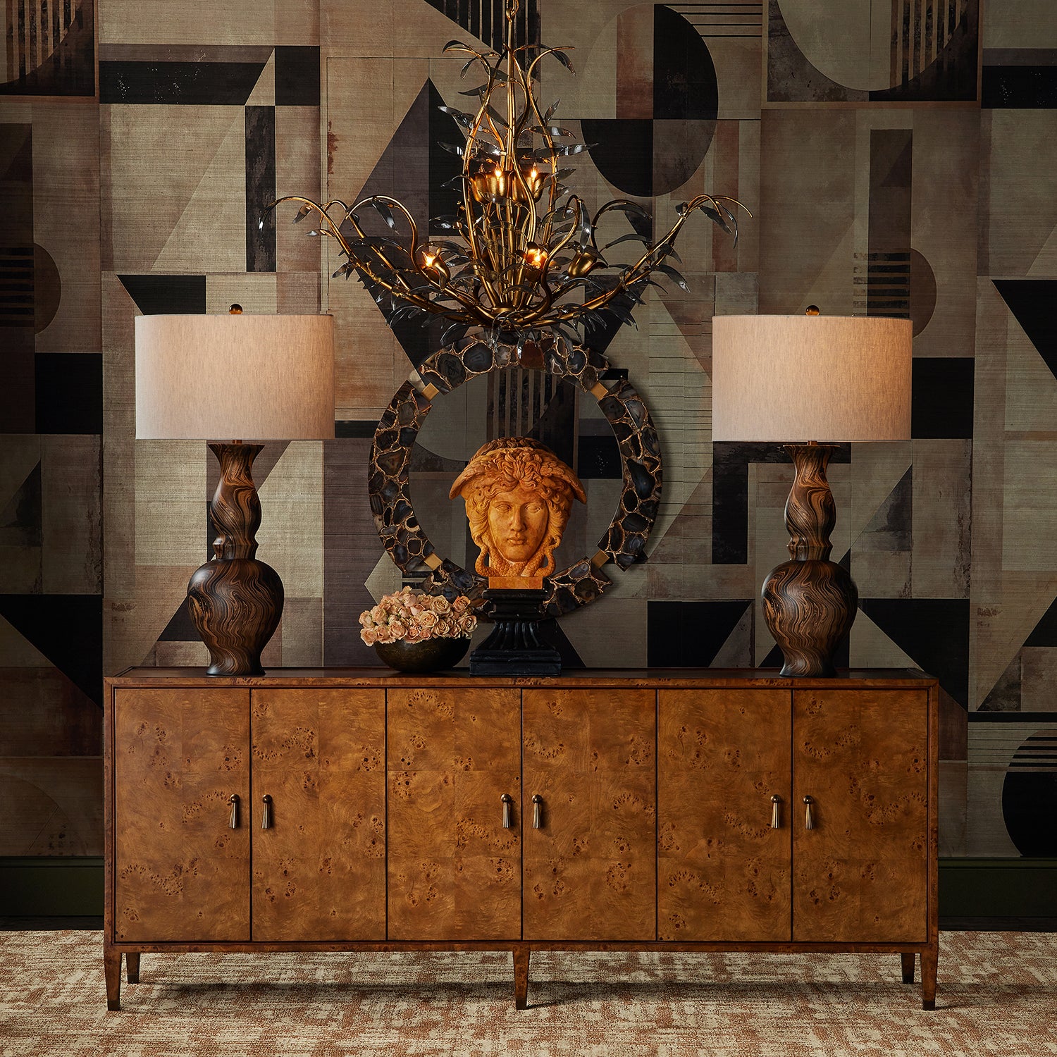 Currey & Co Carterton Brown Table Lamp