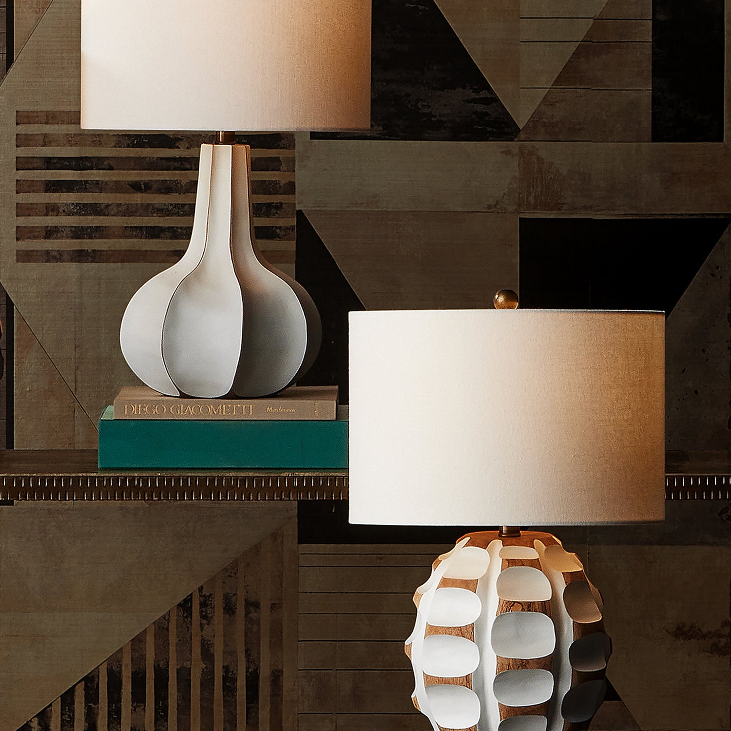 Currey & Co Bonbori White Table Lamp