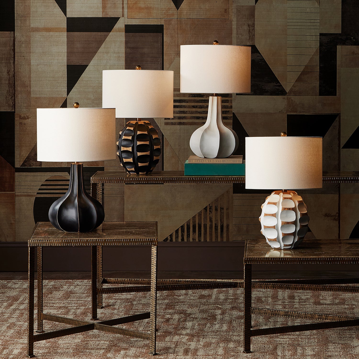 Currey & Co Bonbori White Table Lamp