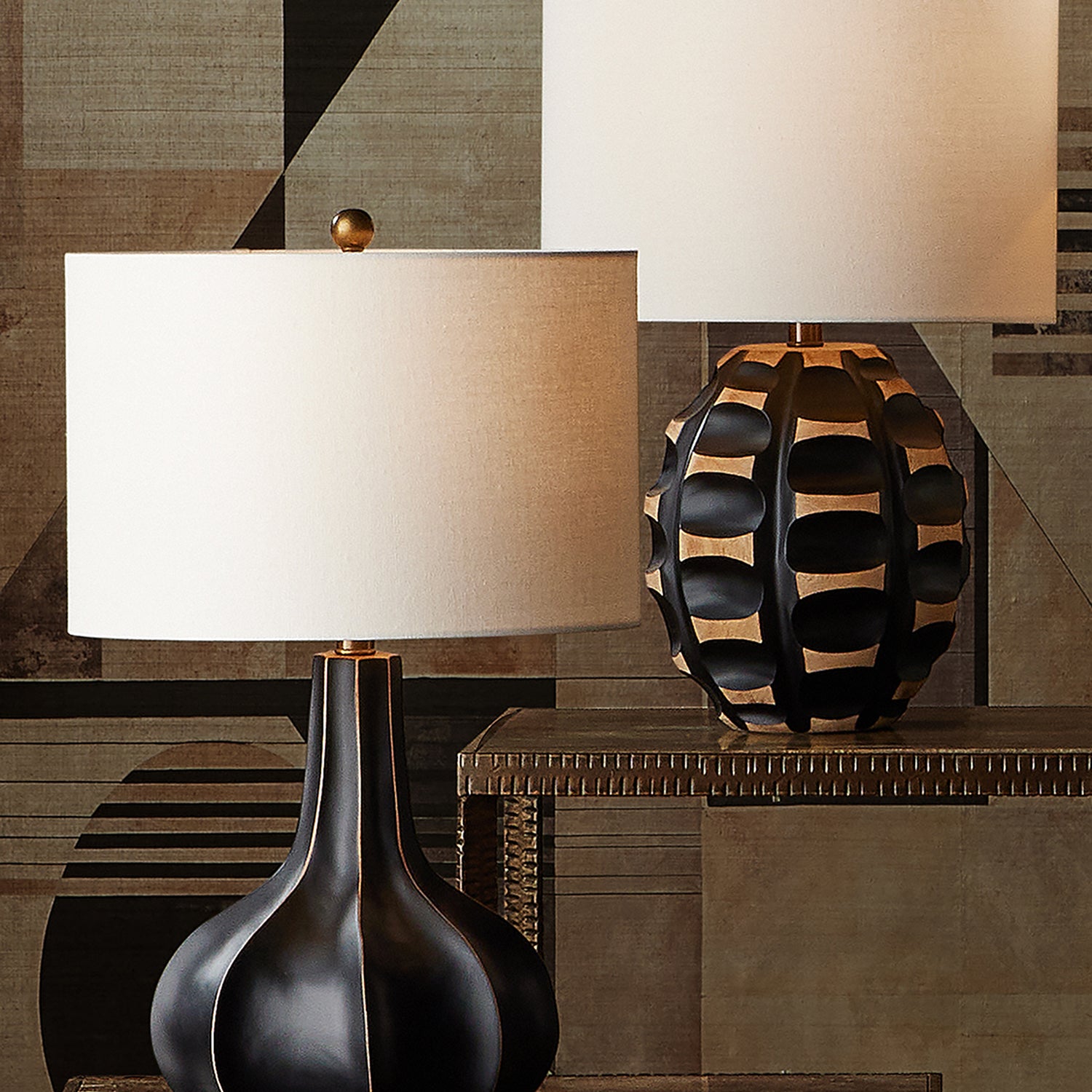 Currey & Co Bonbori Black Table Lamp