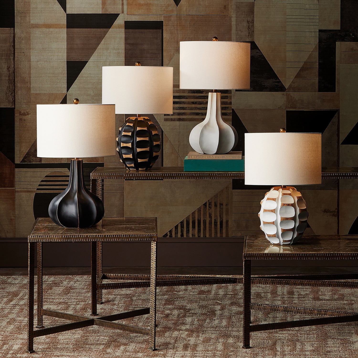 Currey & Co Bonbori Black Table Lamp