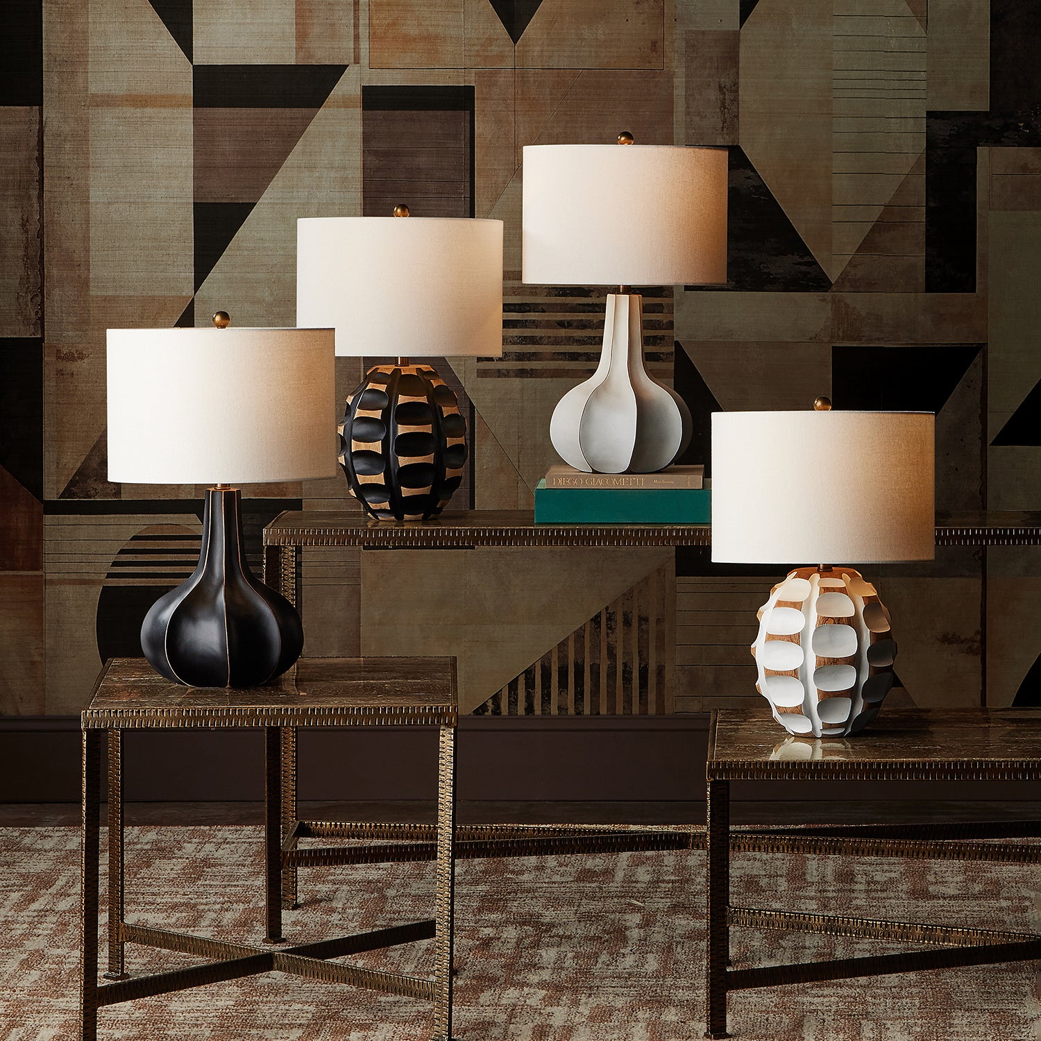 Currey & Co Betel Nut Black Table Lamp
