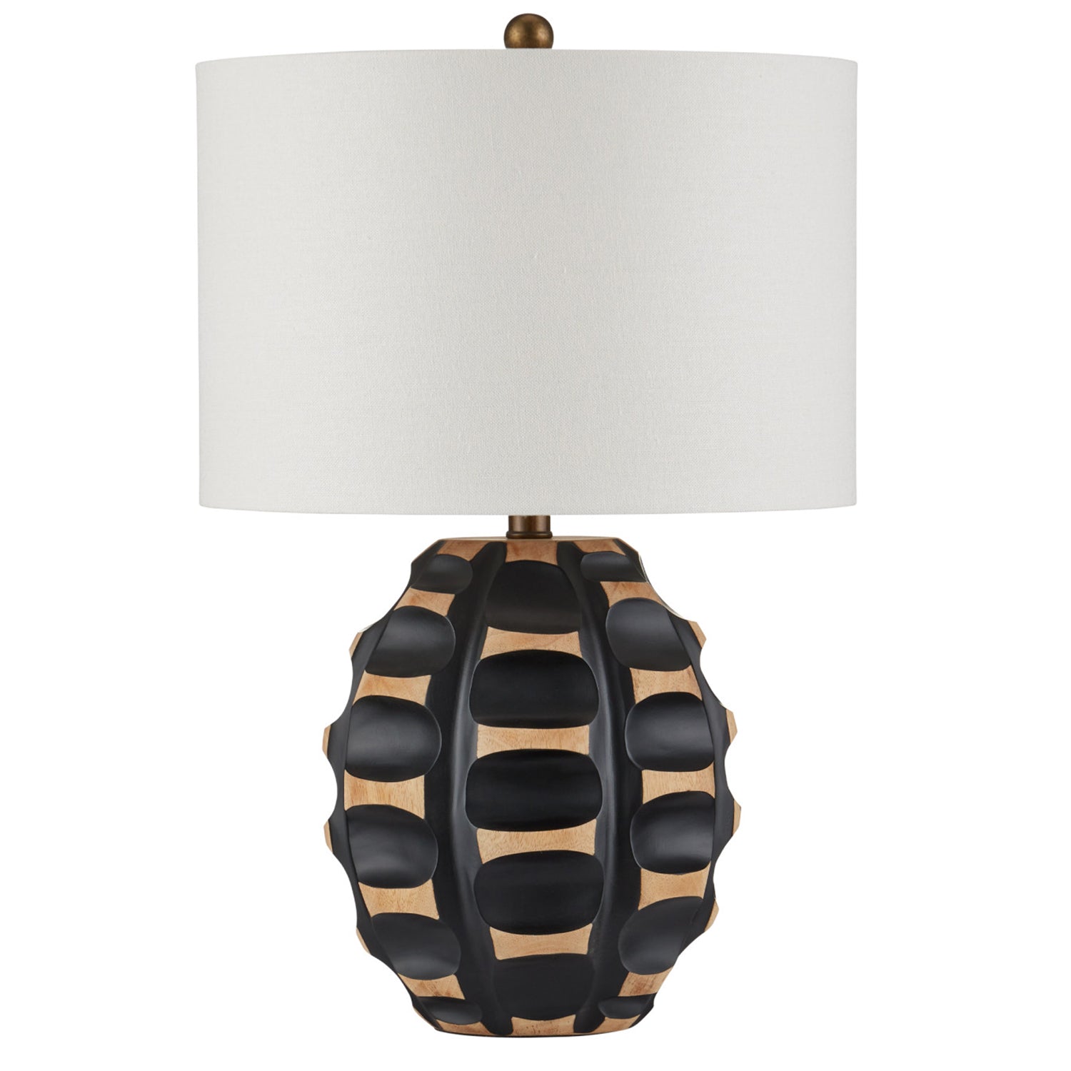 Currey & Co Betel Nut Black Table Lamp