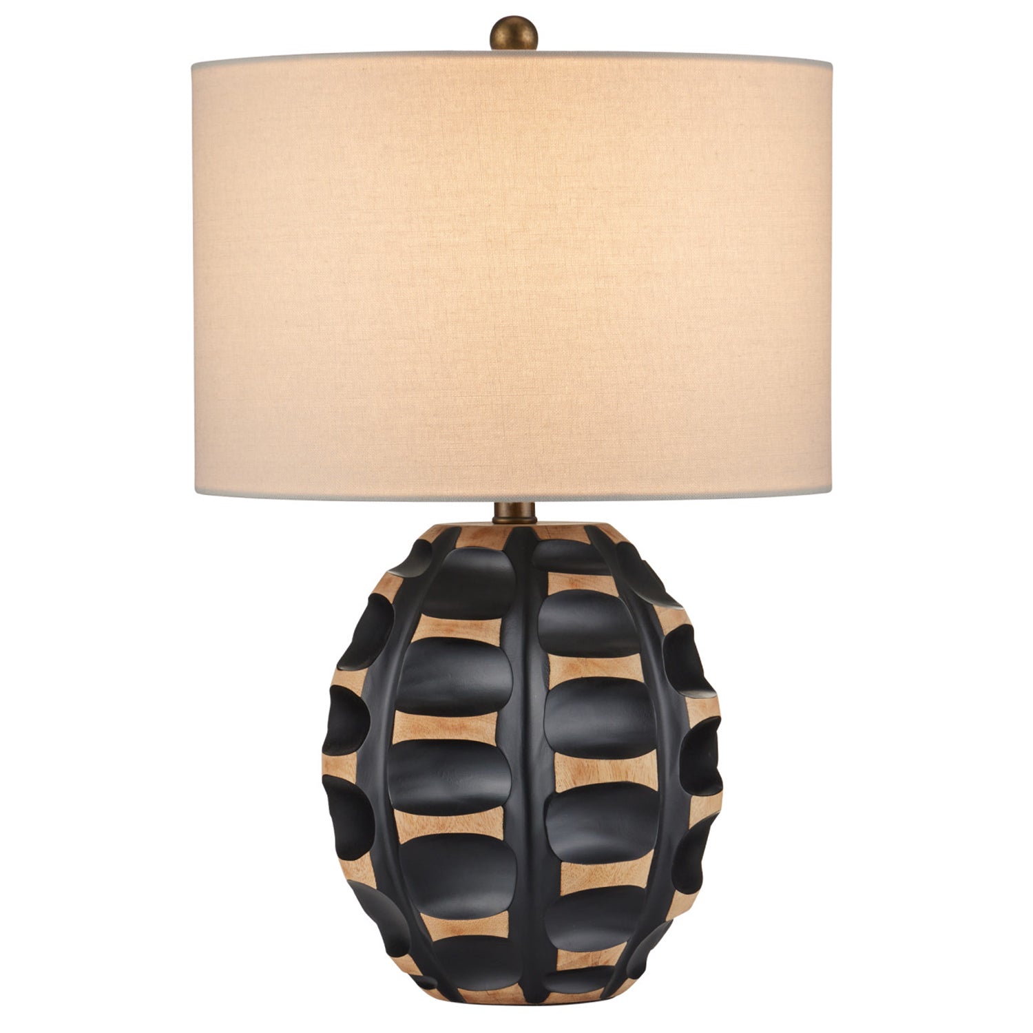 Currey & Co Betel Nut Black Table Lamp