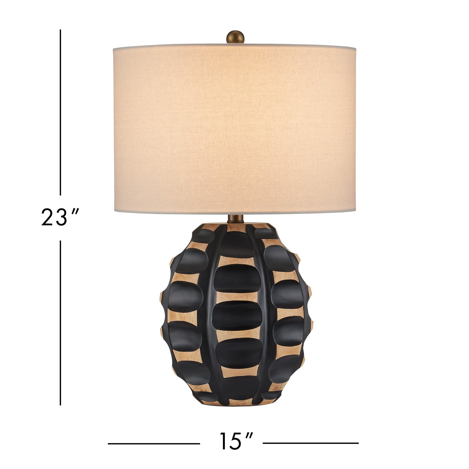Currey & Co Betel Nut Black Table Lamp