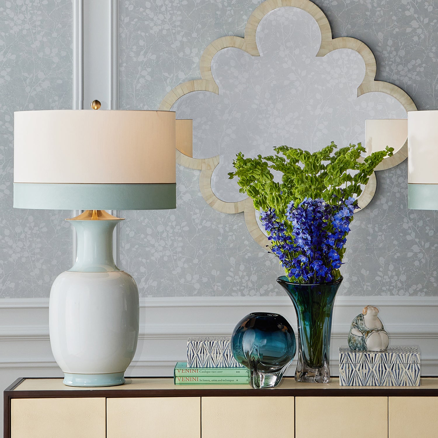 Currey & Co Kora Large Blue Table Lamp