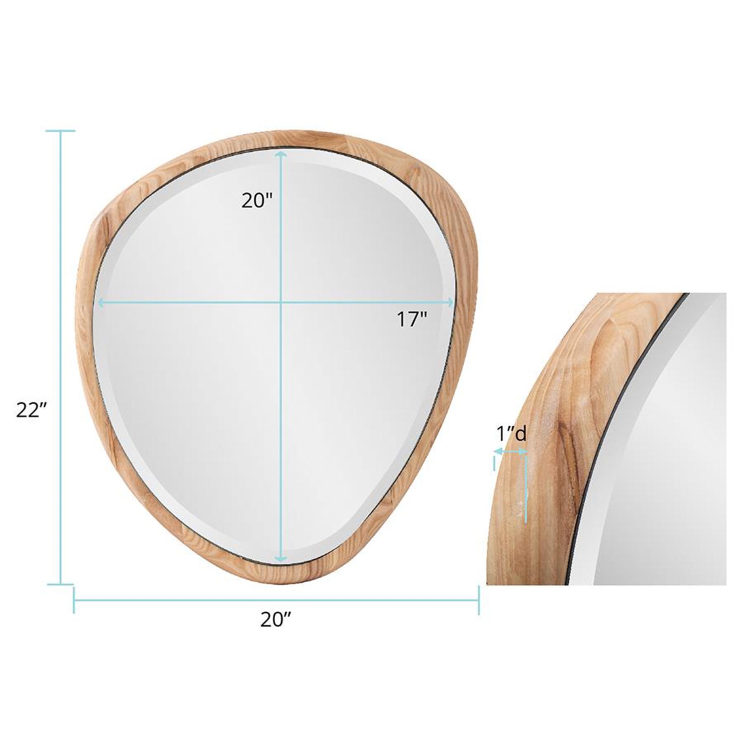 Dragmar Asymmetrical Wood Wall Mirror