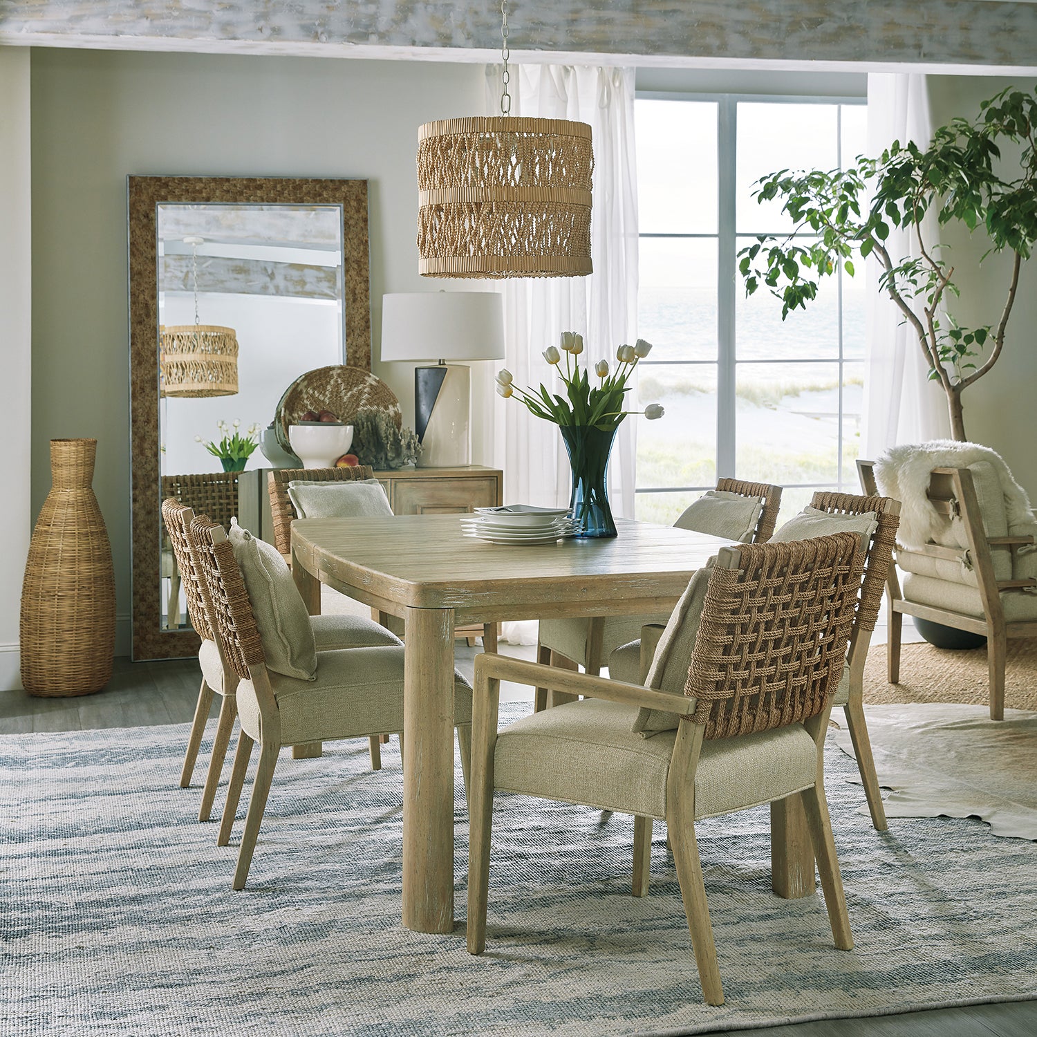 Hooker Furniture Surfrider Woven Back Arm Chair Set of 2