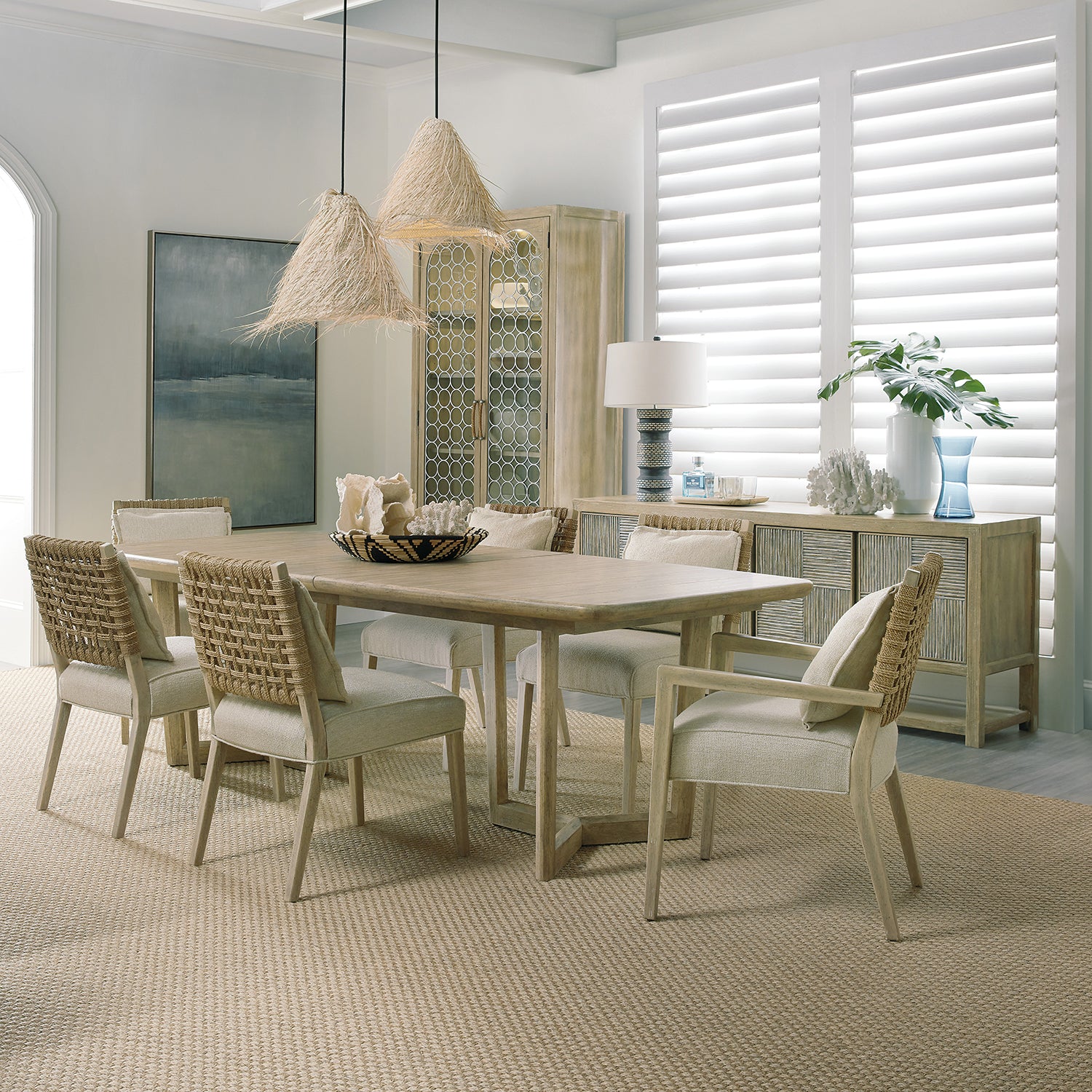 Hooker Furniture Surfrider Woven Back Arm Chair Set of 2