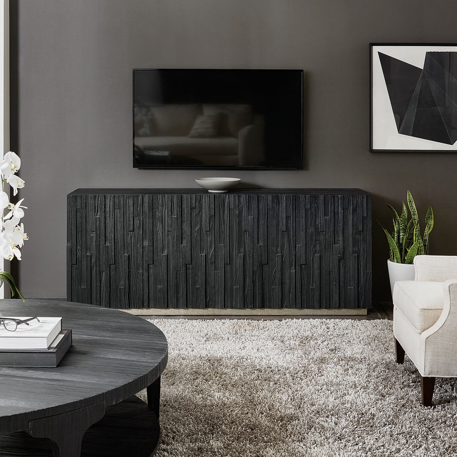 Hooker Furniture Chapman Shou Sugi Ban Entertainment Console
