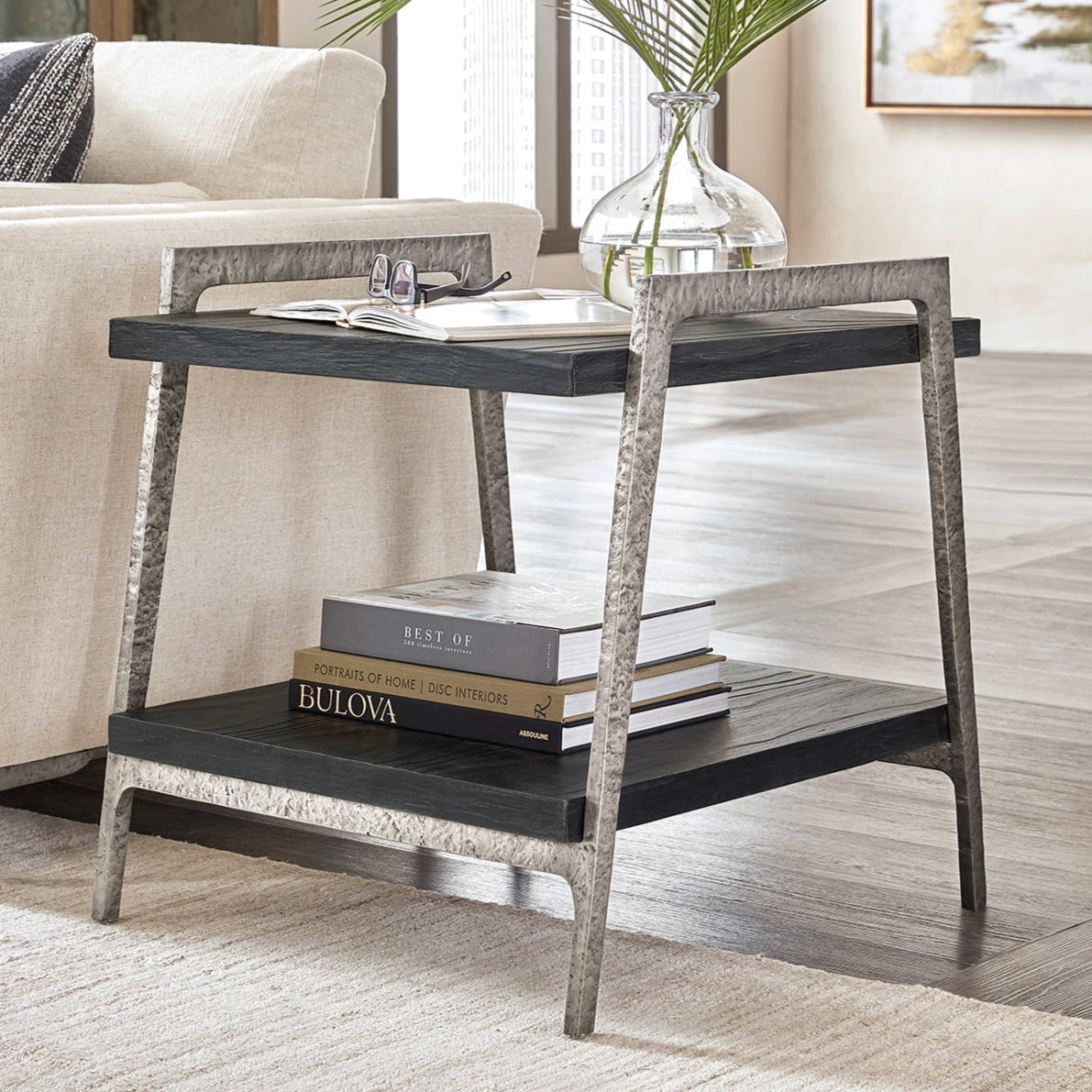 Hooker Furniture Chapman Shou Sugi Ban End Table