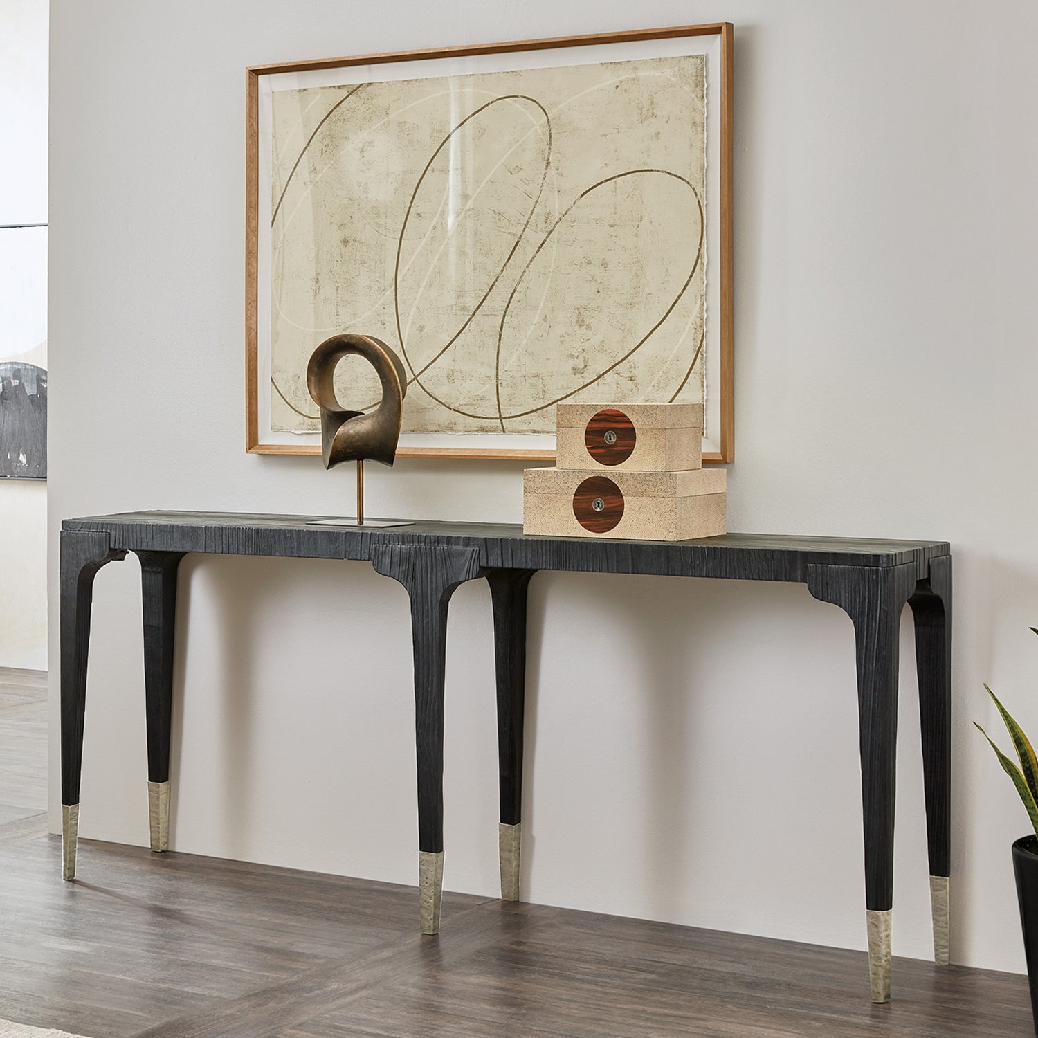 Hooker Furniture Chapman Shou Sugi Ban Console Table
