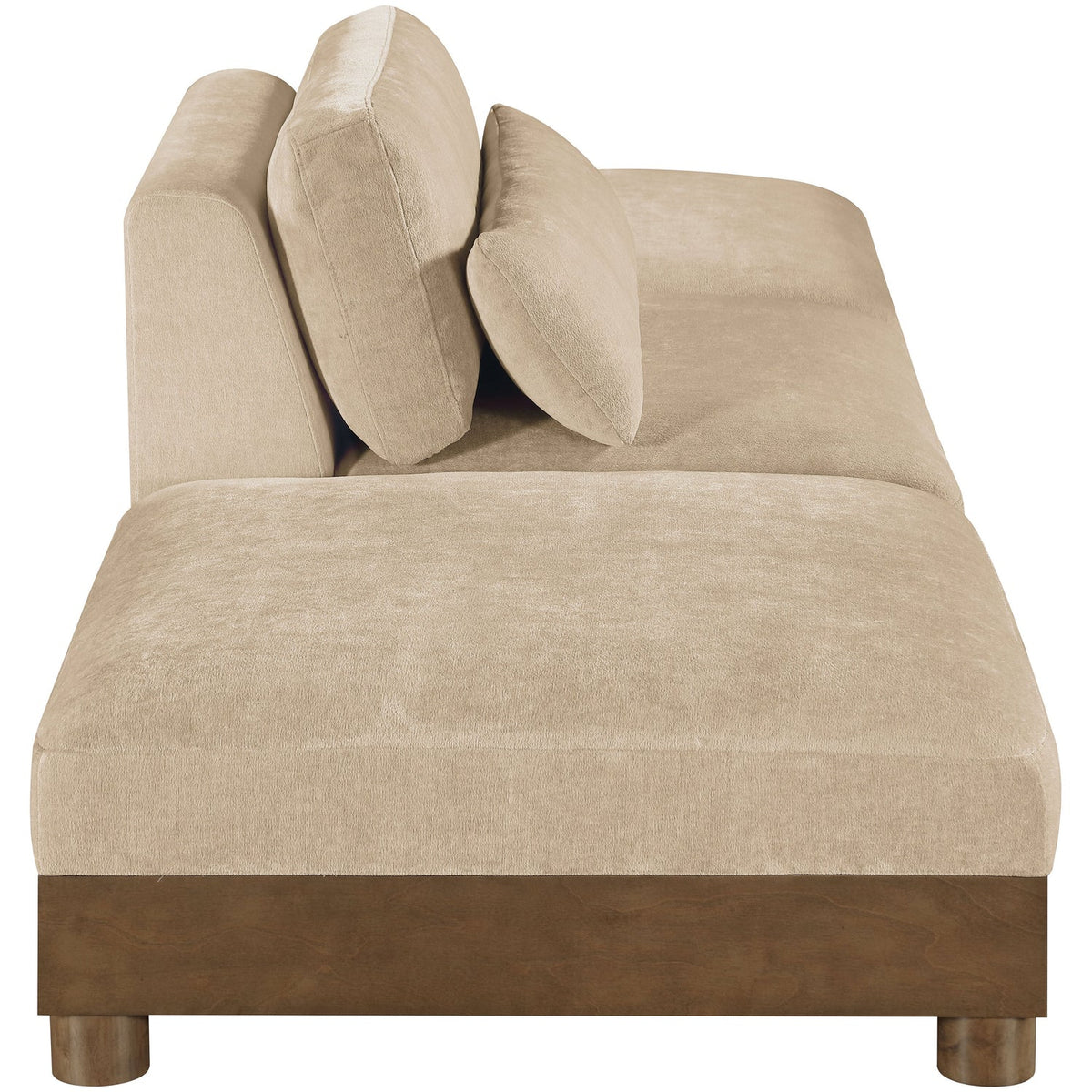 Turin 120in Beige Chenille Fabric Upholstered 3 Piece Modular Sofa
