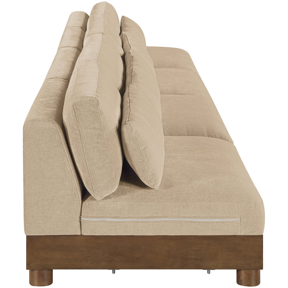 Turin 16 0in Beige Chenille Fabric Upholstered 4 Piece. Modular Sofa