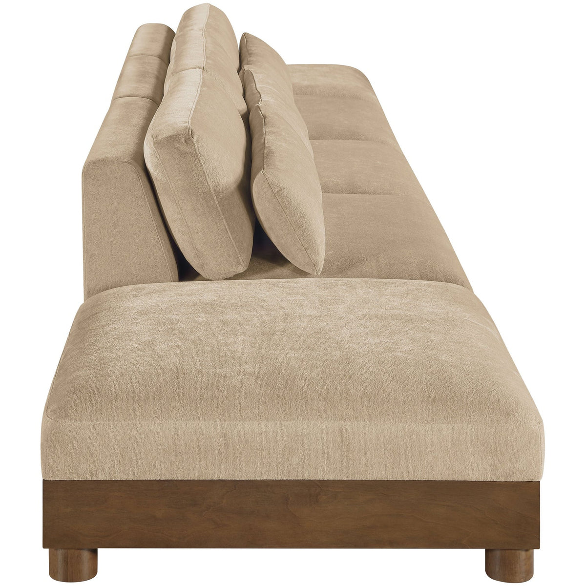 Turin 200in Beige Chenille Fabric Upholstered 5 Piece Modular Sofa