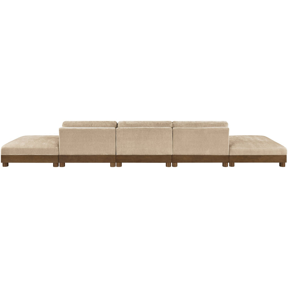 Turin 200in Beige Chenille Fabric Upholstered 5 Piece Modular Sofa