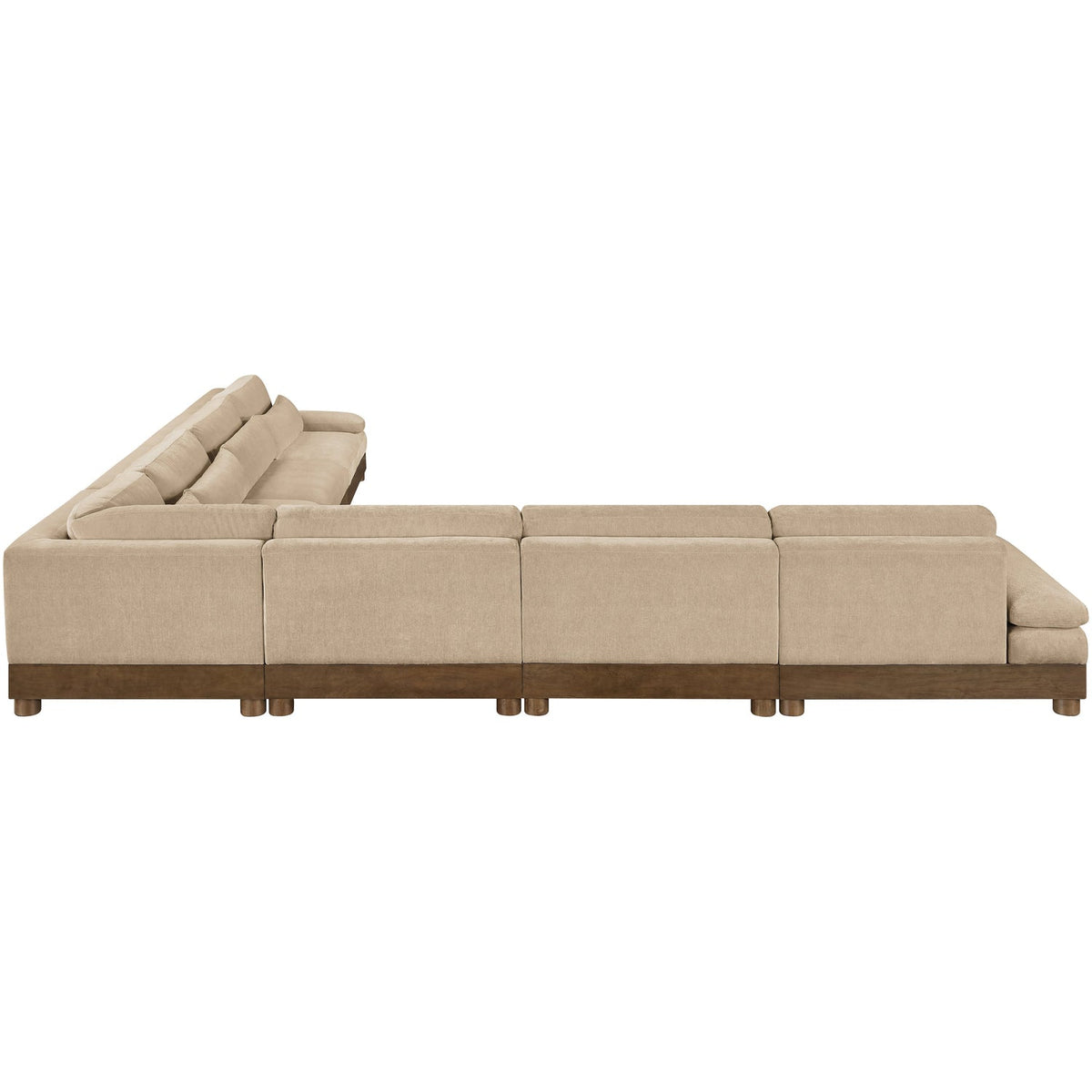 Turin 167.75in Beige Chenille Fabric Upholstered 7 Piece Modular Sectional Sofa
