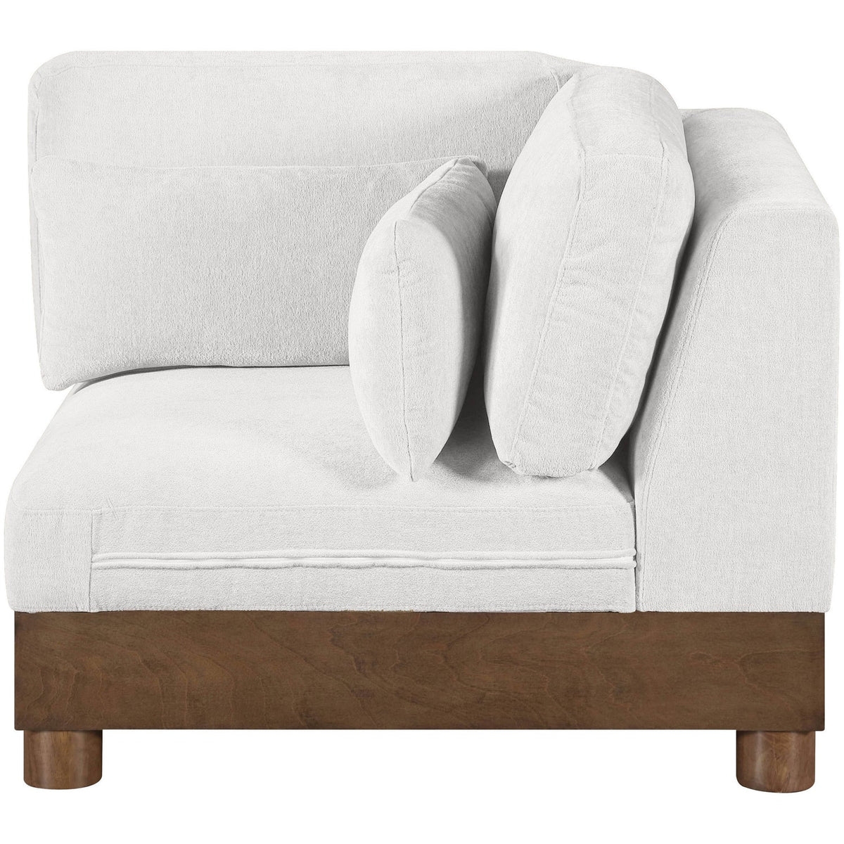 Turin Cream Chenille Fabric Upholstered Modular Corner Chair