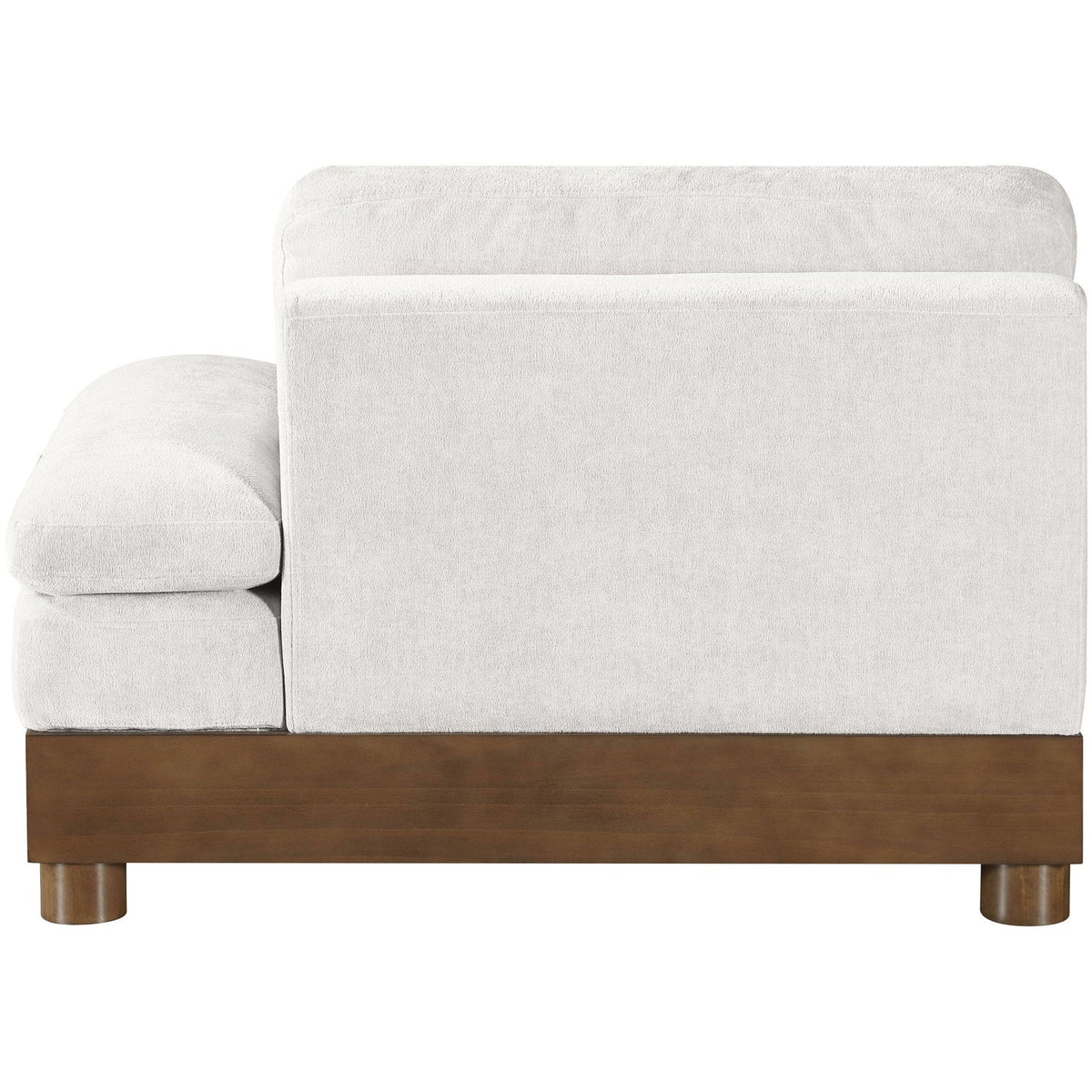 Turin Cream Chenille Fabric Upholstered Modular Right Arm Chair