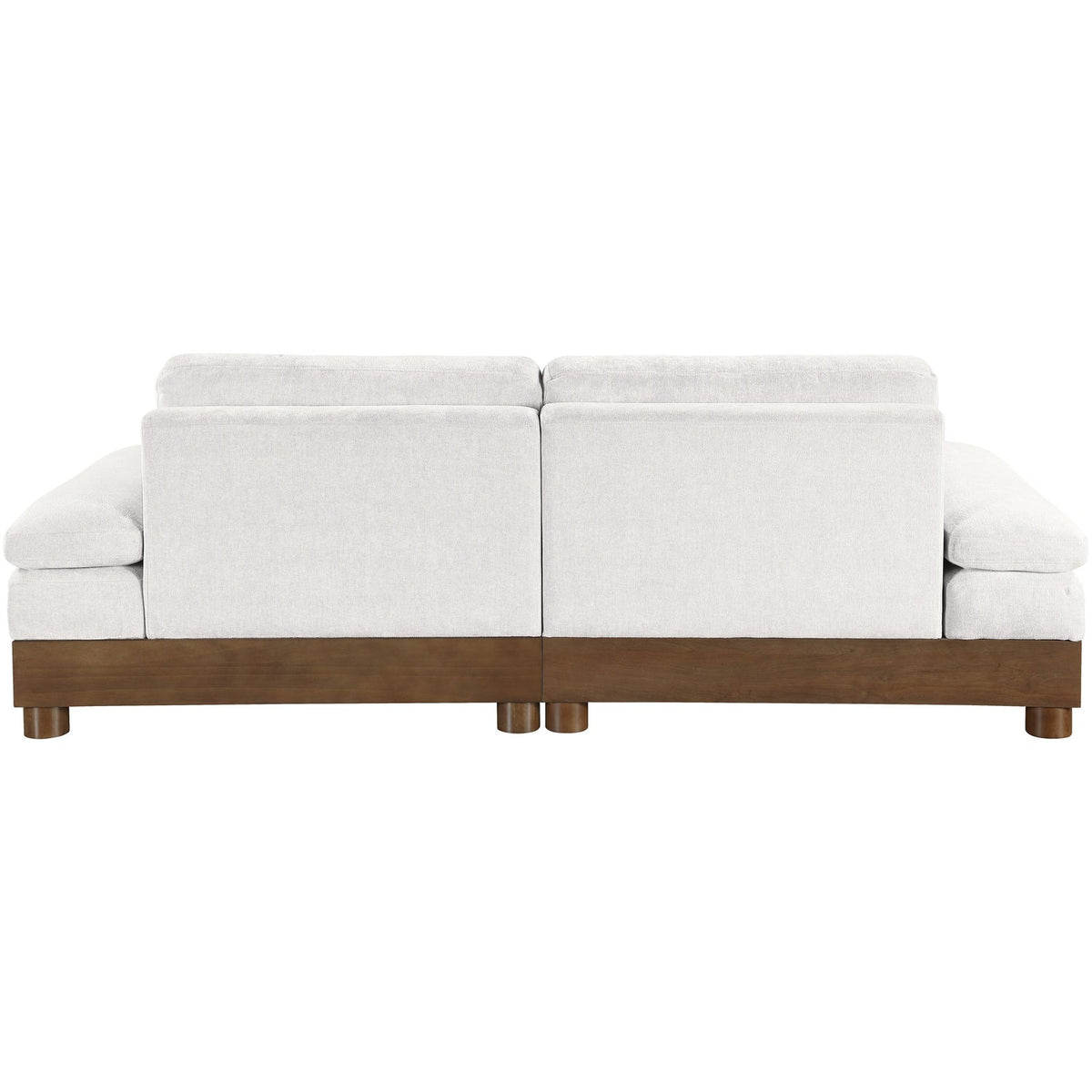 Turin 95.5in Cream Chenille Fabric Upholstered 2 Piece Modular Sofa